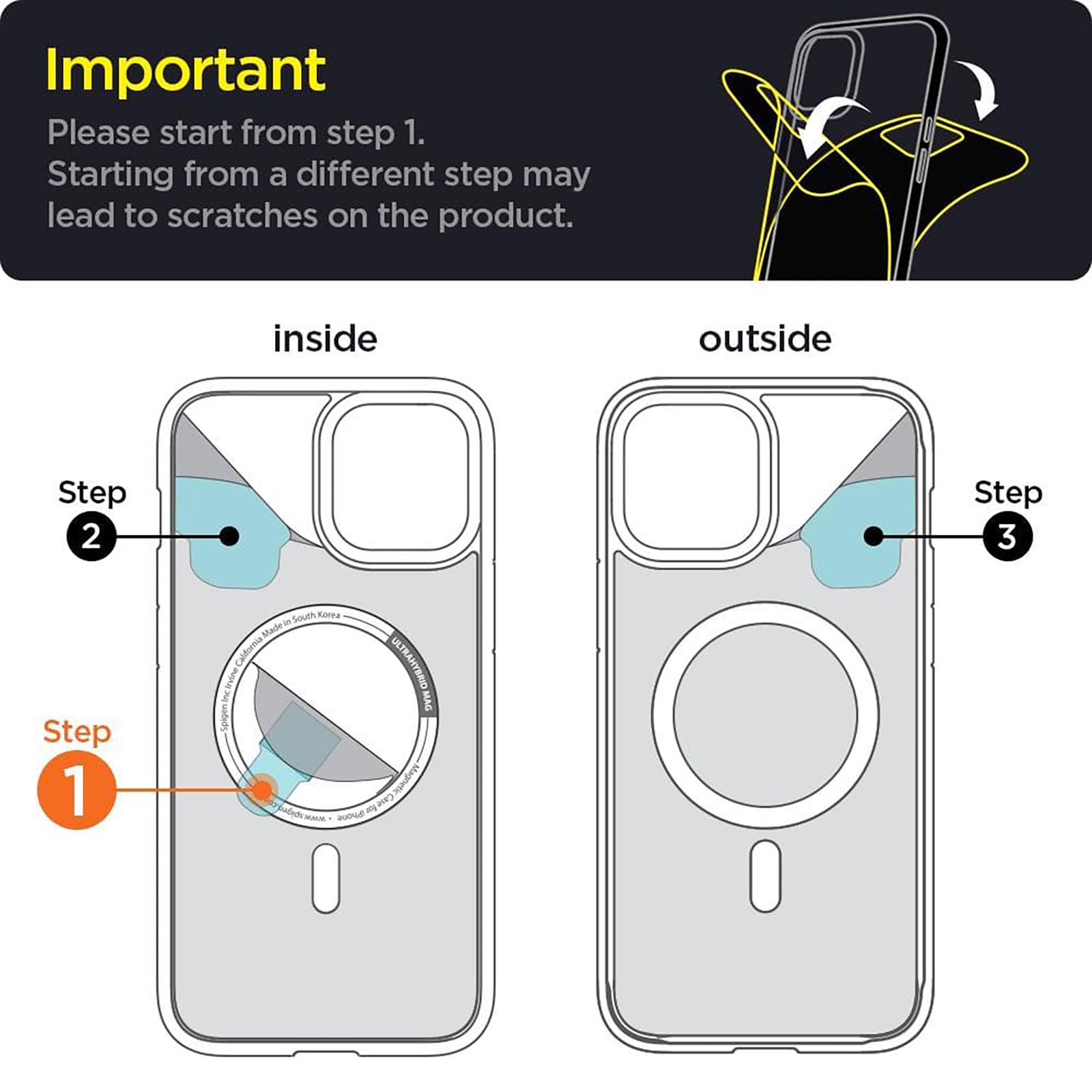 spigen Ultra Hybrid Mag TPU & Polycarbonate Back Cover for Apple iPhone 12 Mini (Air Cushion Technology, Blue)_3