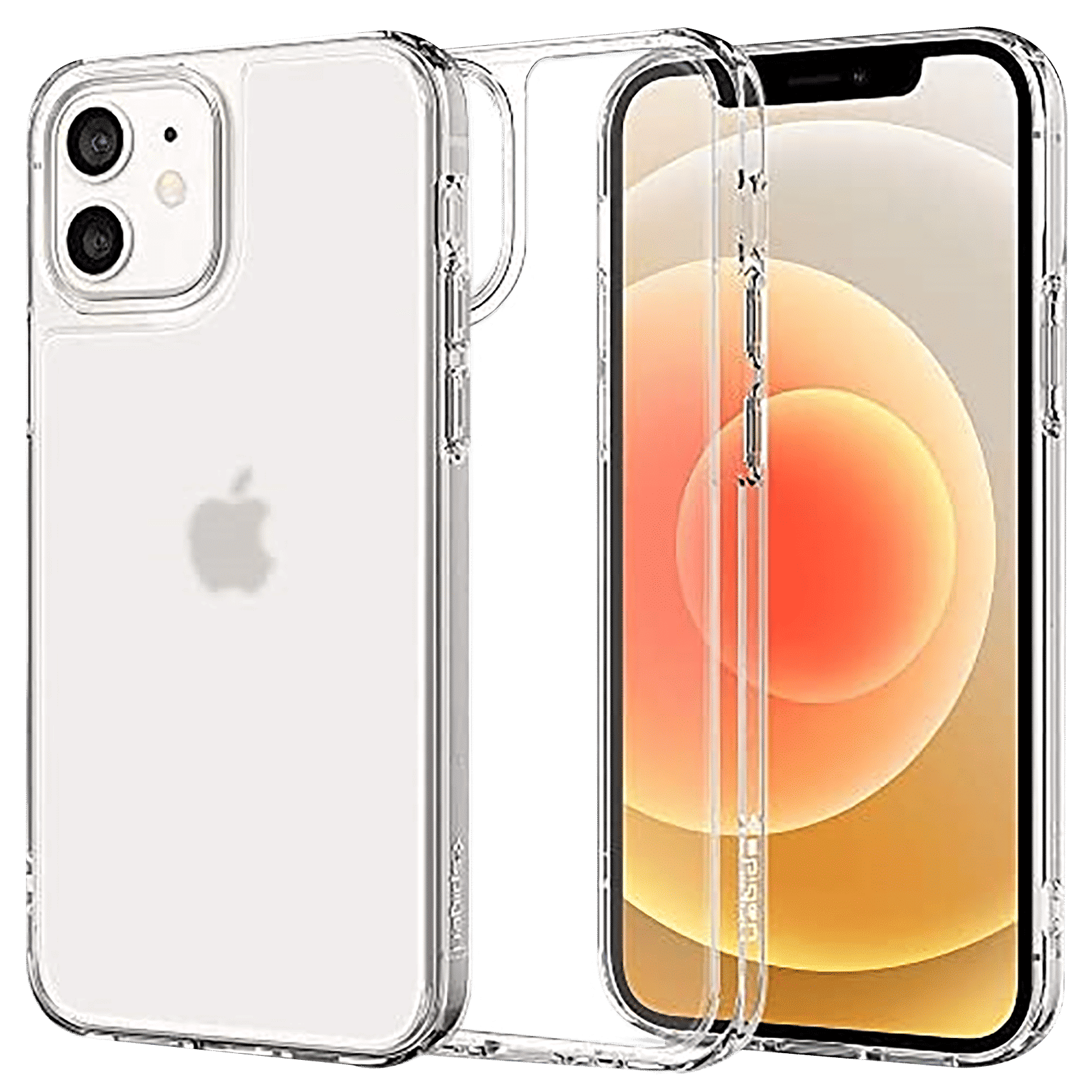 spigen Quartz Hybrid TPU & Tempered Glass Back Cover for Apple iPhone 12 Mini (Wireless Charging Compatible, Matte Clear)_1