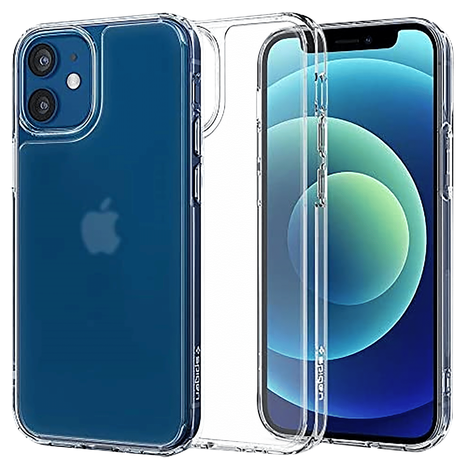 spigen Quartz Hybrid TPU & Tempered Glass Back Cover for Apple iPhone 12 Mini (Wireless Charging Compatible, Matte Clear)_8