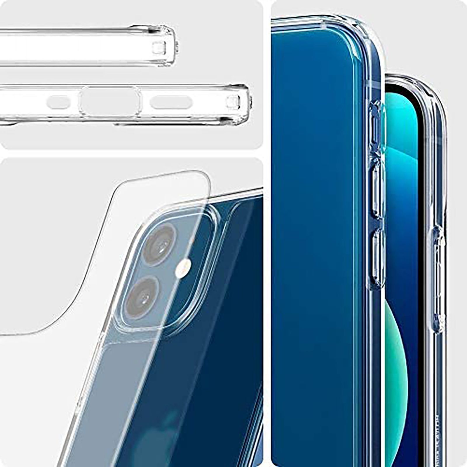 spigen Quartz Hybrid TPU & Tempered Glass Back Cover for Apple iPhone 12 Mini (Wireless Charging Compatible, Matte Clear)_9