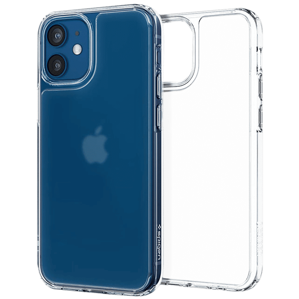 spigen Quartz Hybrid TPU & Tempered Glass Back Cover for Apple iPhone 12 Mini (Wireless Charging Compatible, Matte Clear)_11
