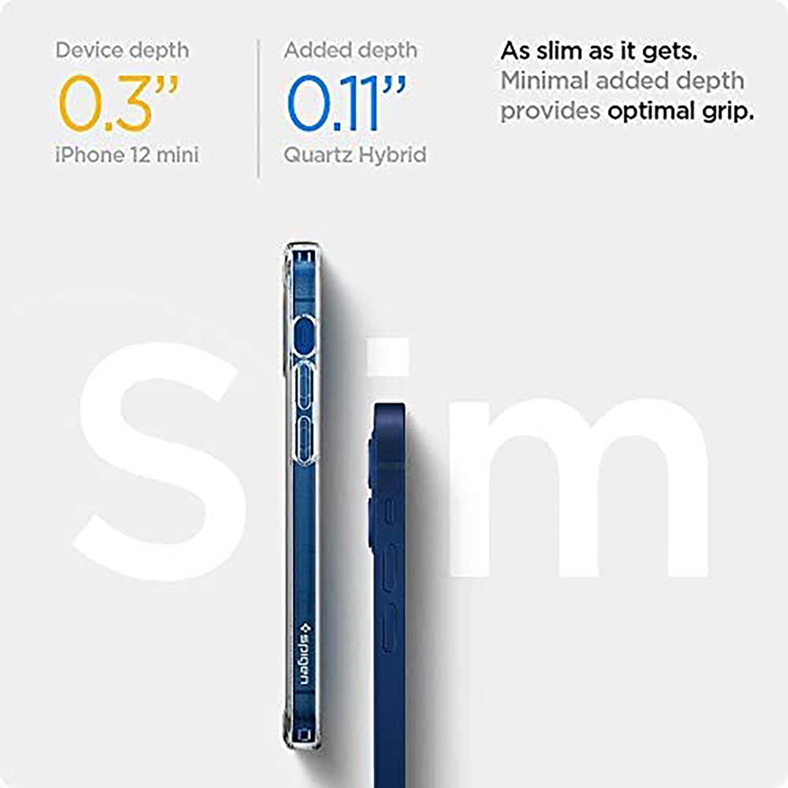 spigen Quartz Hybrid TPU & Tempered Glass Back Cover for Apple iPhone 12 Mini (Wireless Charging Compatible, Matte Clear)_6