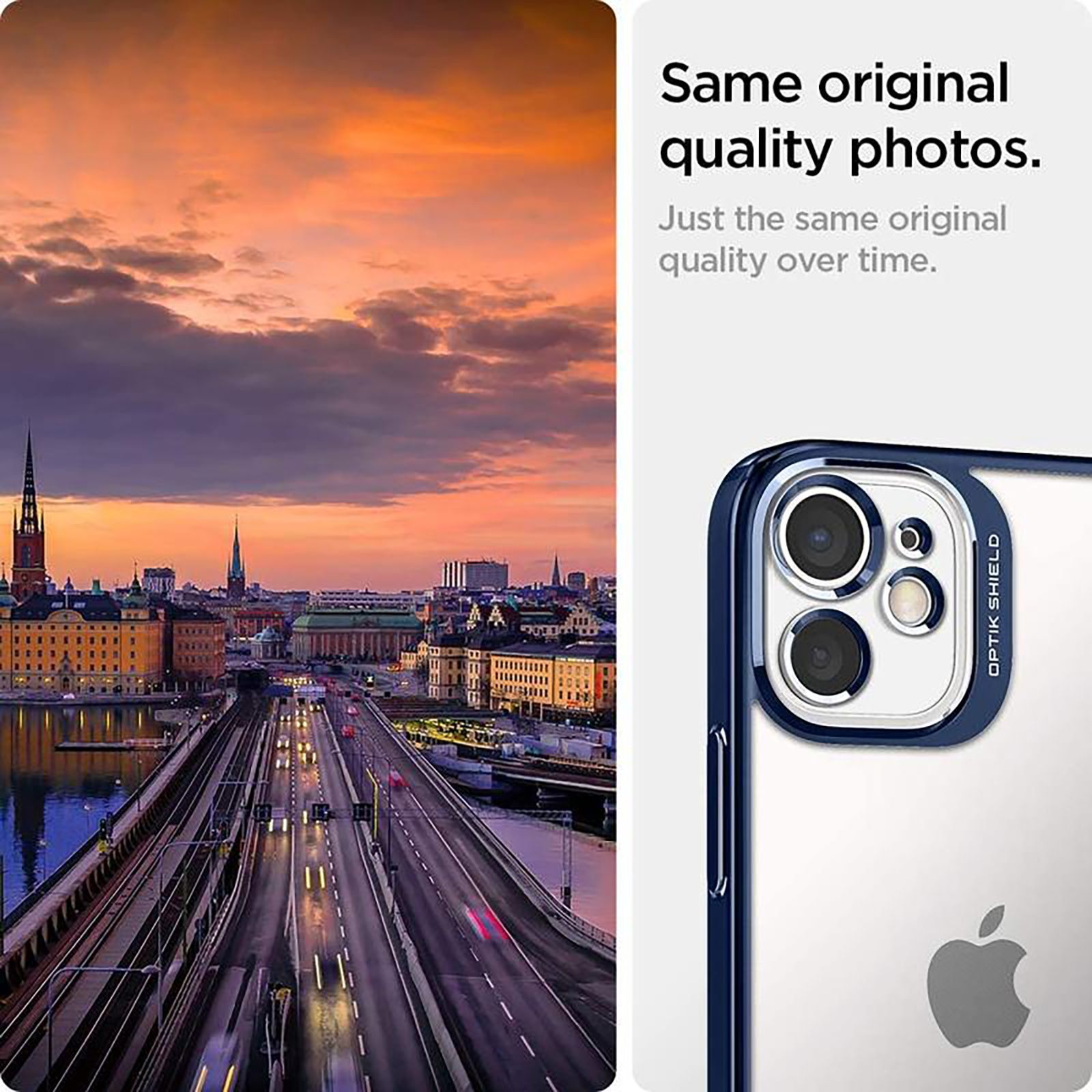 spigen Optik Crystal TPU Back Cover for Apple iPhone 12 Mini (Wireless Charging Compatible, Chrome Blue) spigen Optik Crystal TPU Back Cover for Apple iPhone 12 Mini (Wireless Charging Compatible, Chrome Blue)_4