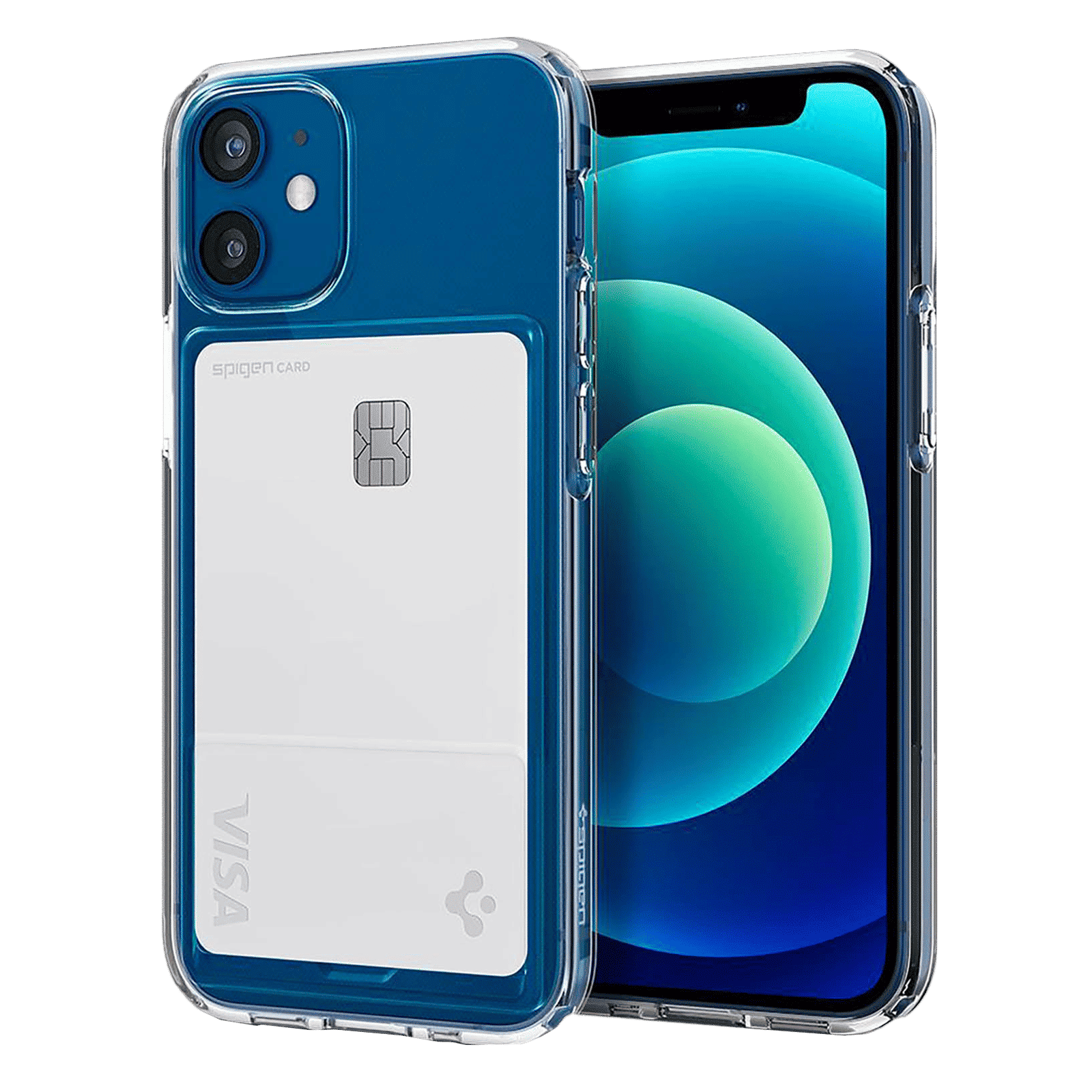 spigen Crystal Slot TPU Back Cover for Apple iPhone 12 Mini (Air Cushion Technology, Crystal Clear)_1