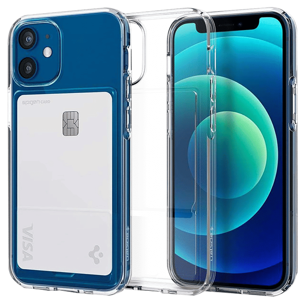spigen Crystal Slot TPU Back Cover for Apple iPhone 12 Mini (Air Cushion Technology, Crystal Clear)_8