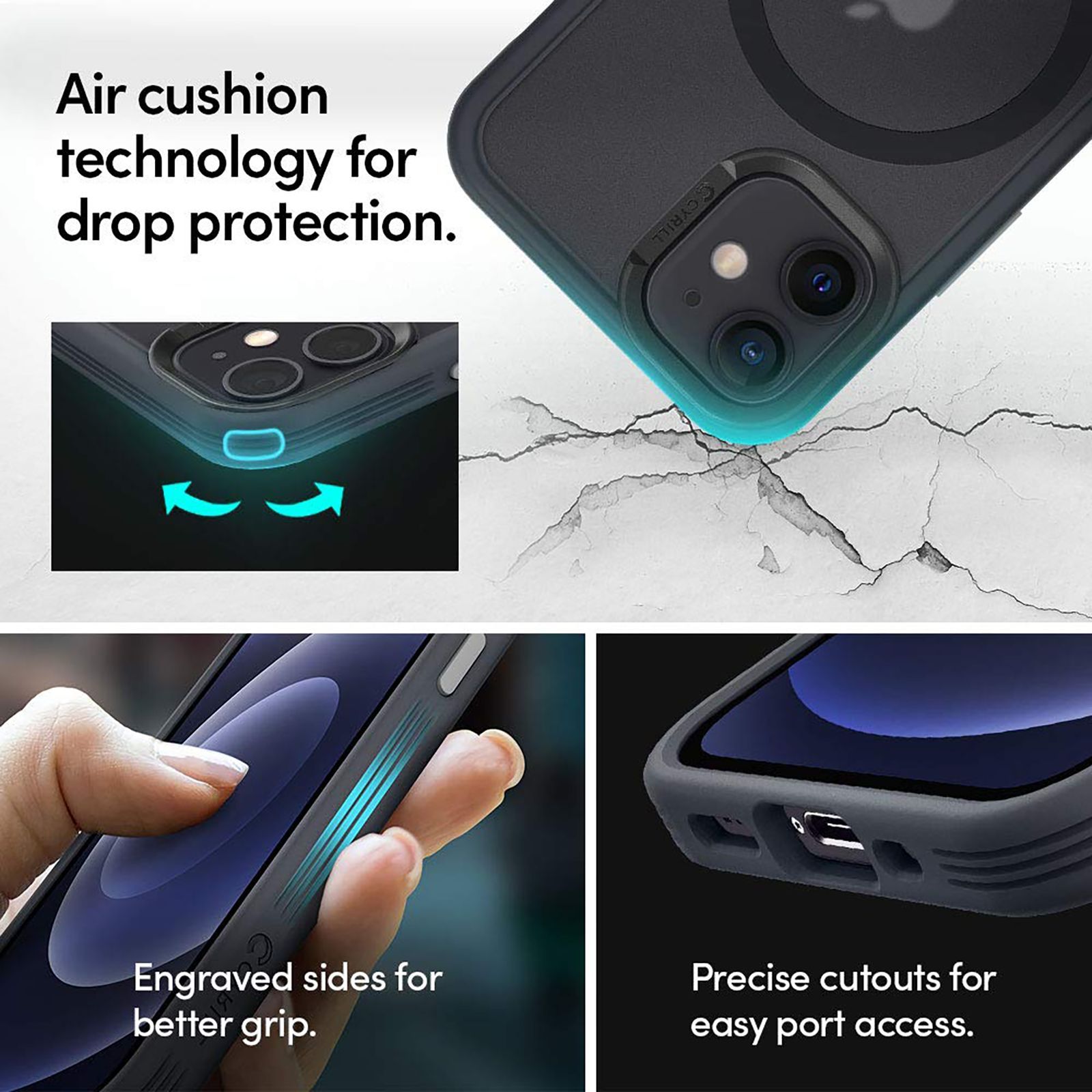 spigen TPU Back Cover for Apple iPhone 12 Mini (Wireless Charging Compatible, Graphite)_14