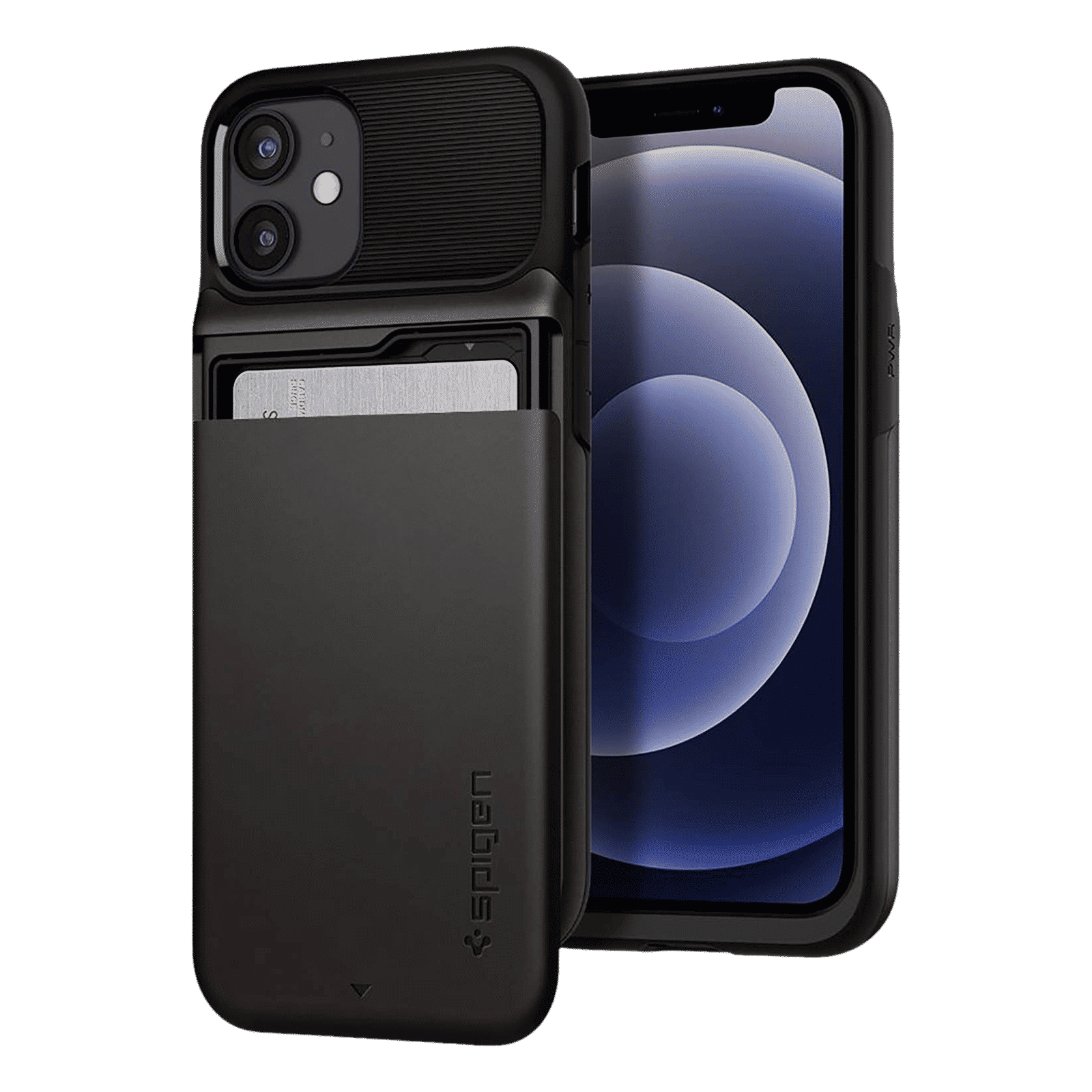 spigen Slim Armor Wallet TPU & Polycarbonate Back Cover for Apple iPhone 12 Mini (Air Cushion Technology, Gunmetal)_1