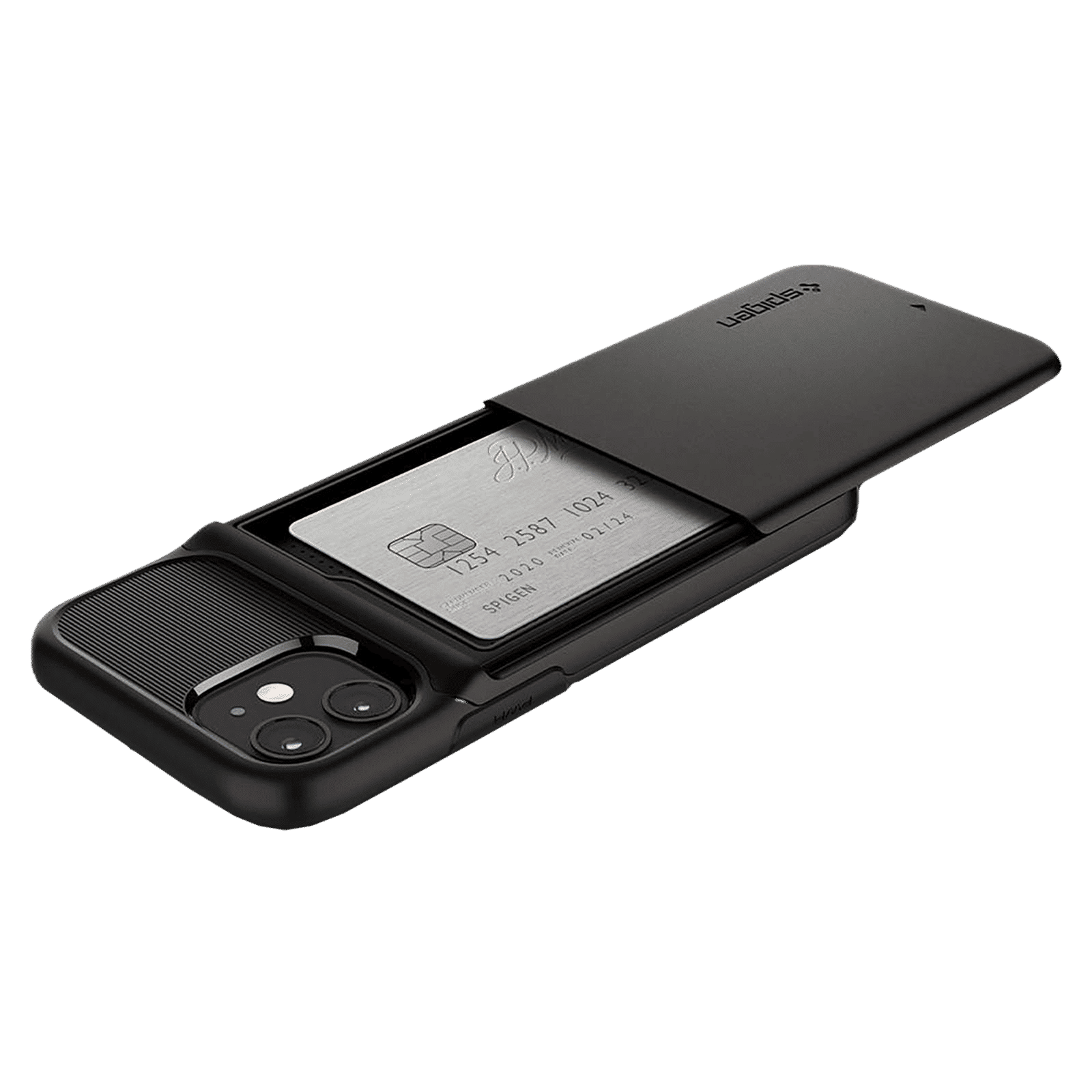 spigen Slim Armor Wallet TPU & Polycarbonate Back Cover for Apple iPhone 12 Mini (Air Cushion Technology, Gunmetal)_8