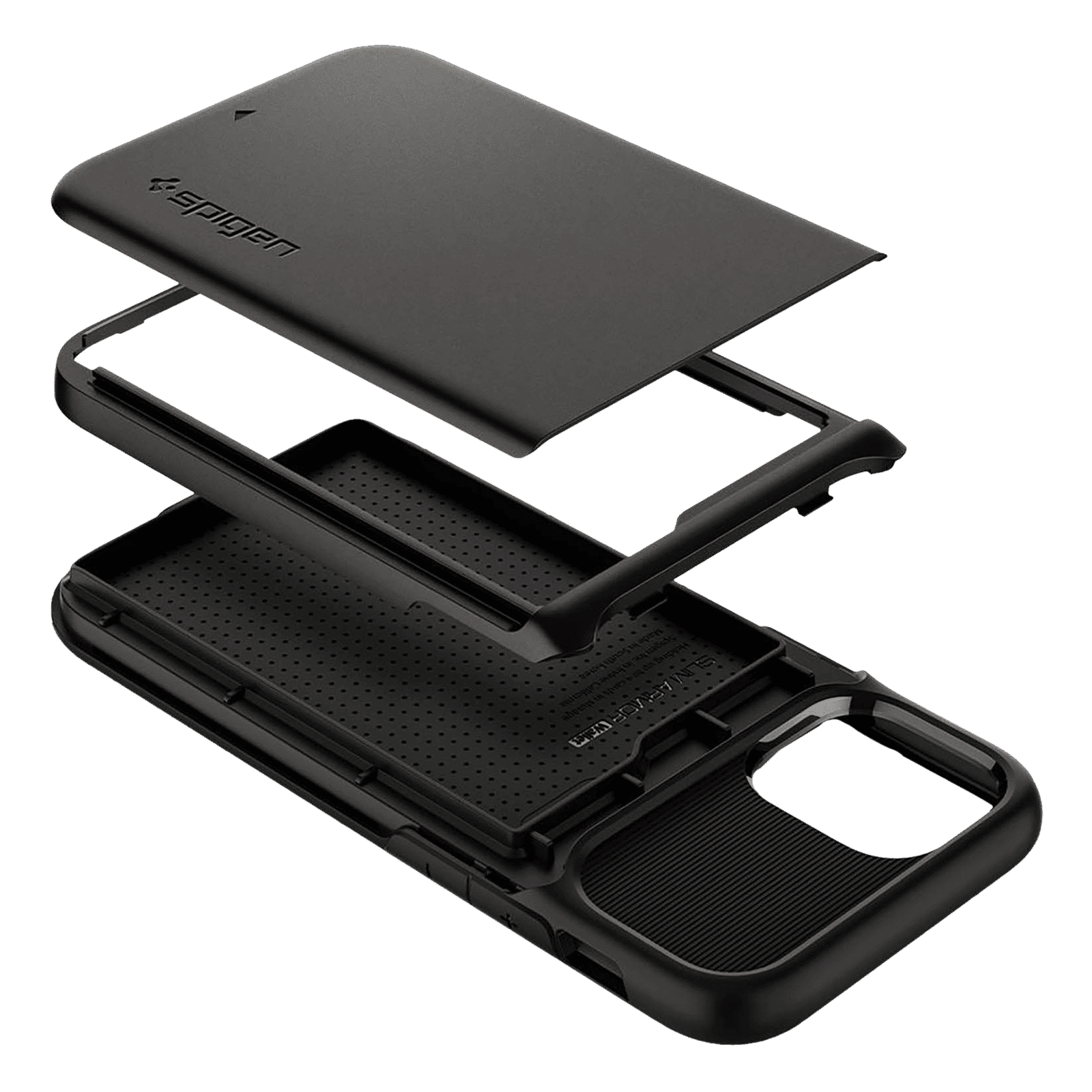 spigen Slim Armor Wallet TPU & Polycarbonate Back Cover for Apple iPhone 12 Mini (Air Cushion Technology, Gunmetal)_9