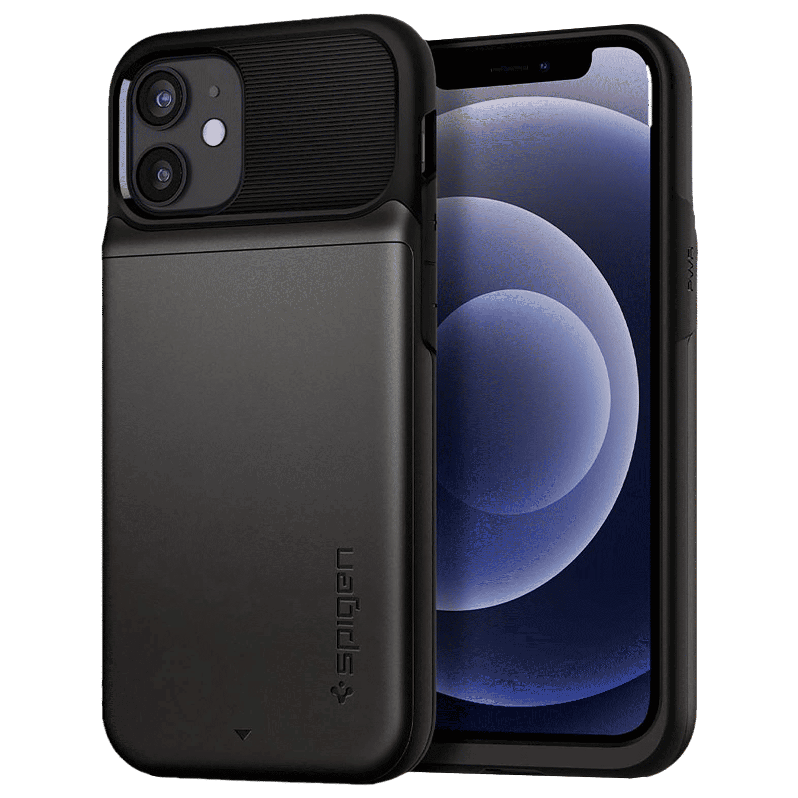 spigen Slim Armor Wallet TPU & Polycarbonate Back Cover for Apple iPhone 12 Mini (Air Cushion Technology, Gunmetal)_12