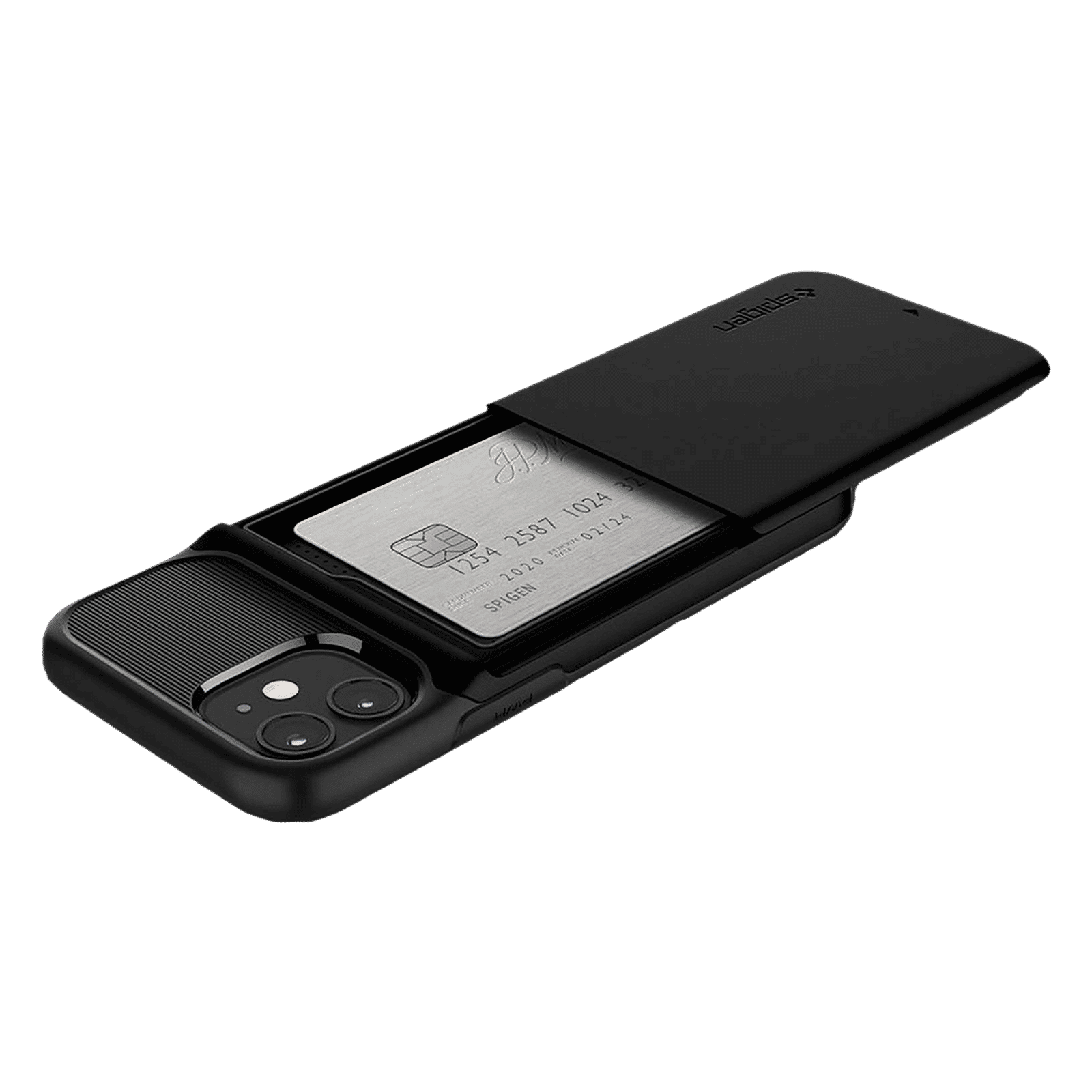 spigen Slim Armor Wallet TPU & Polycarbonate Back Cover for Apple iPhone 12 Mini (Air Cushion Technology, Black)_8