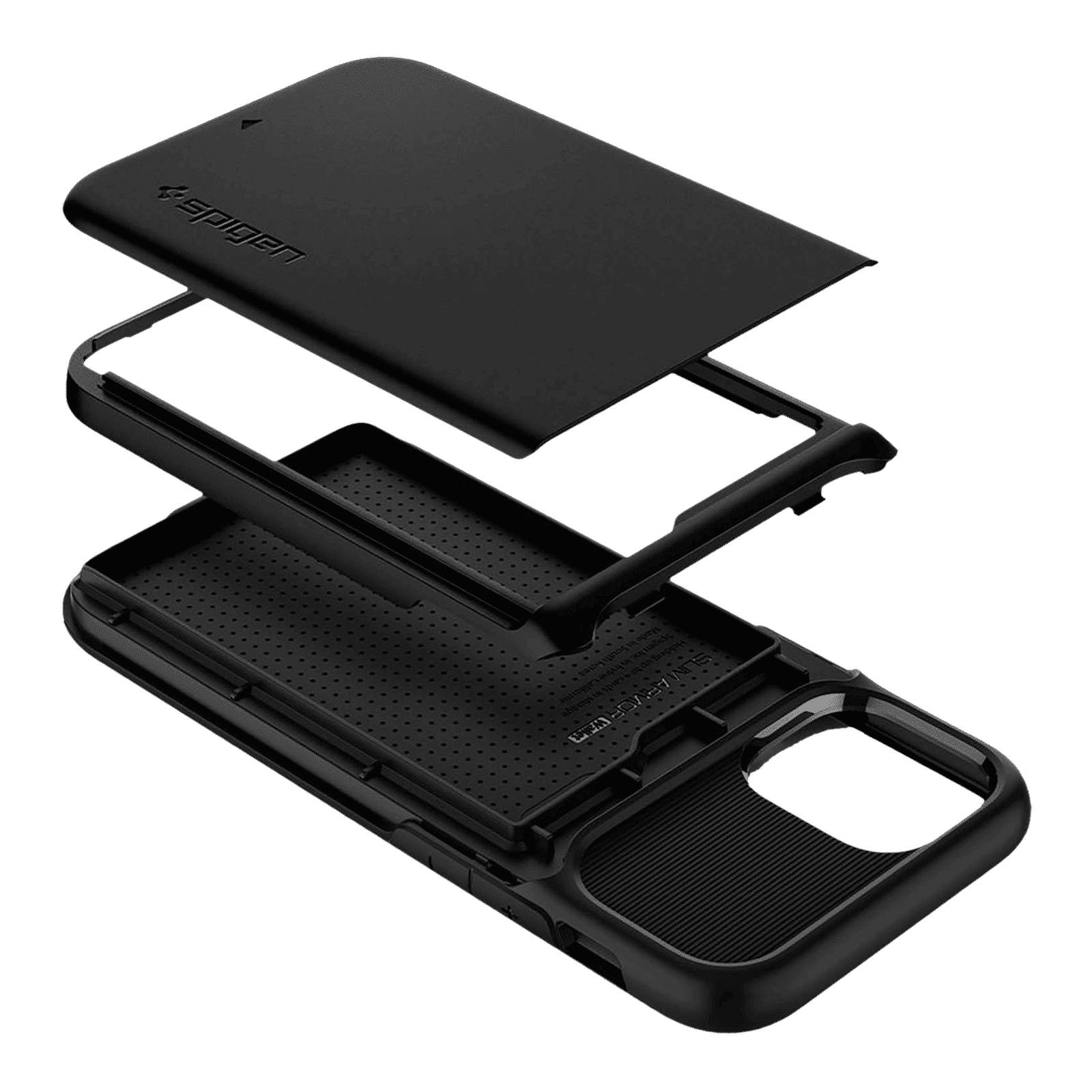 spigen Slim Armor Wallet TPU & Polycarbonate Back Cover for Apple iPhone 12 Mini (Air Cushion Technology, Black)_9