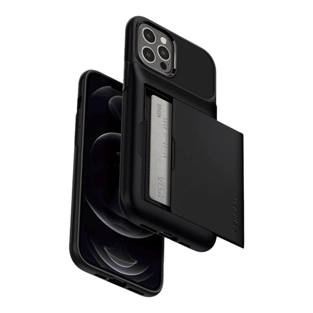 spigen Slim Armor Wallet TPU & Polycarbonate Back Cover for Apple iPhone 12 Mini (Air Cushion Technology, Black)_13