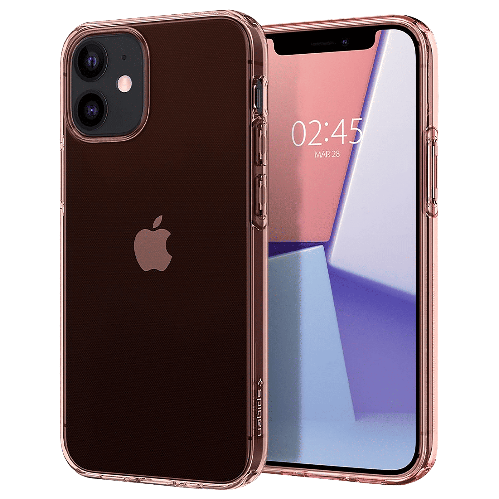 spigen Crystal Flex TPU Back Cover for Apple iPhone 12 Mini (Supports Wireless Charging, Rose Crystal)_1