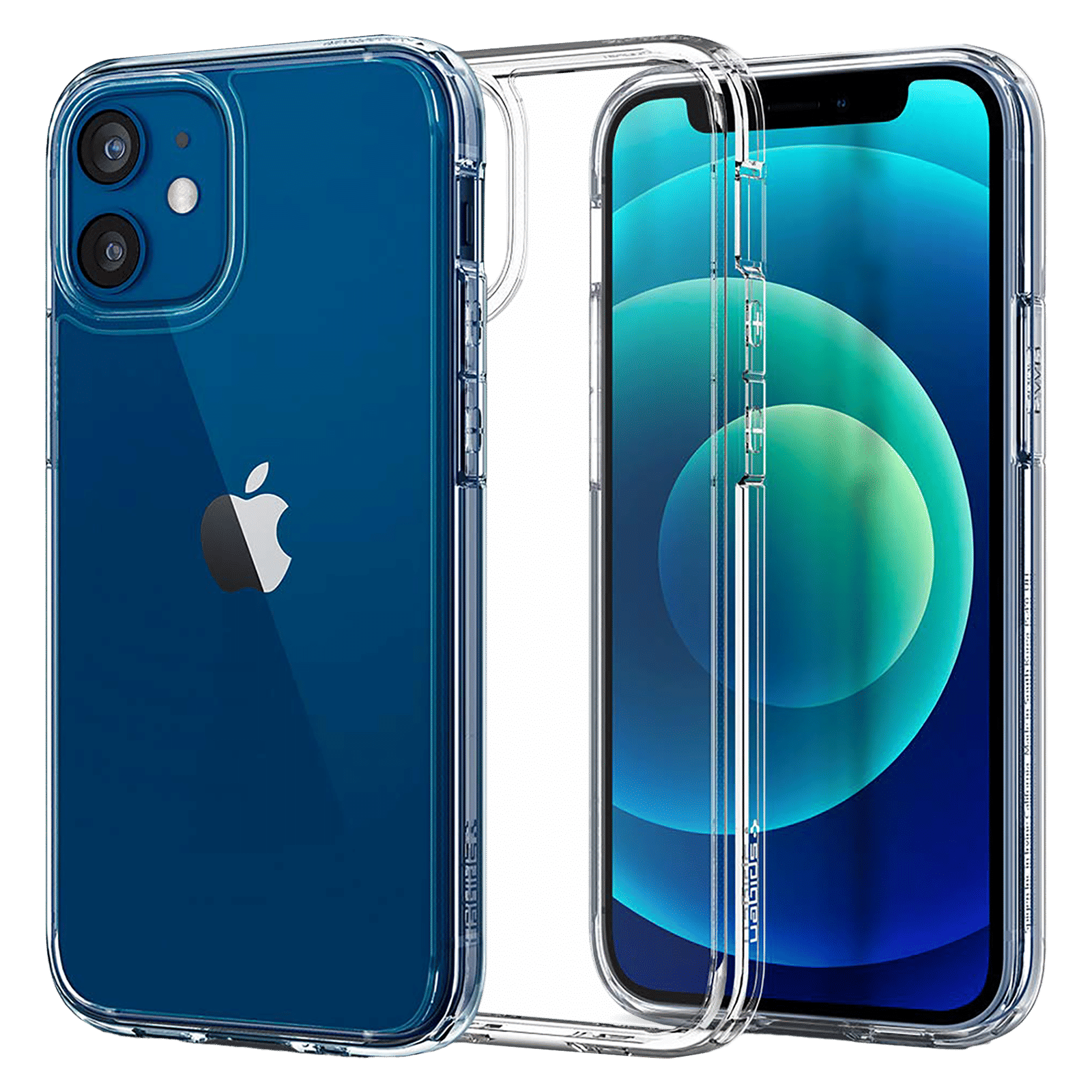 spigen Crystal Hybrid TPU Back Cover for Apple iPhone 12 Mini (Raised Lip Protection, Clear)_1