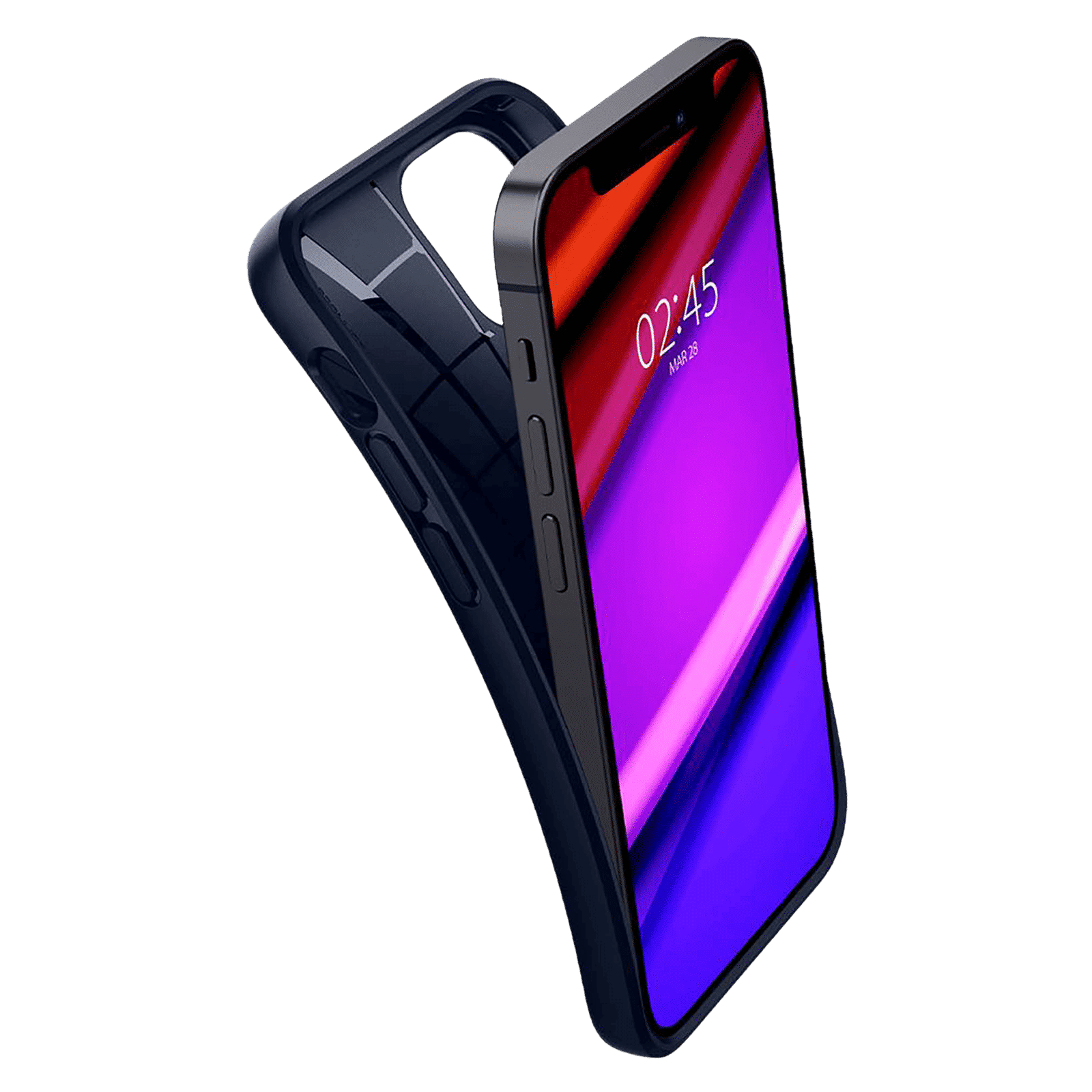 spigen Core Armor TPU Back Cover for Apple iPhone 12 Mini (Slim and Grip Friendly, Navy Blue)_9