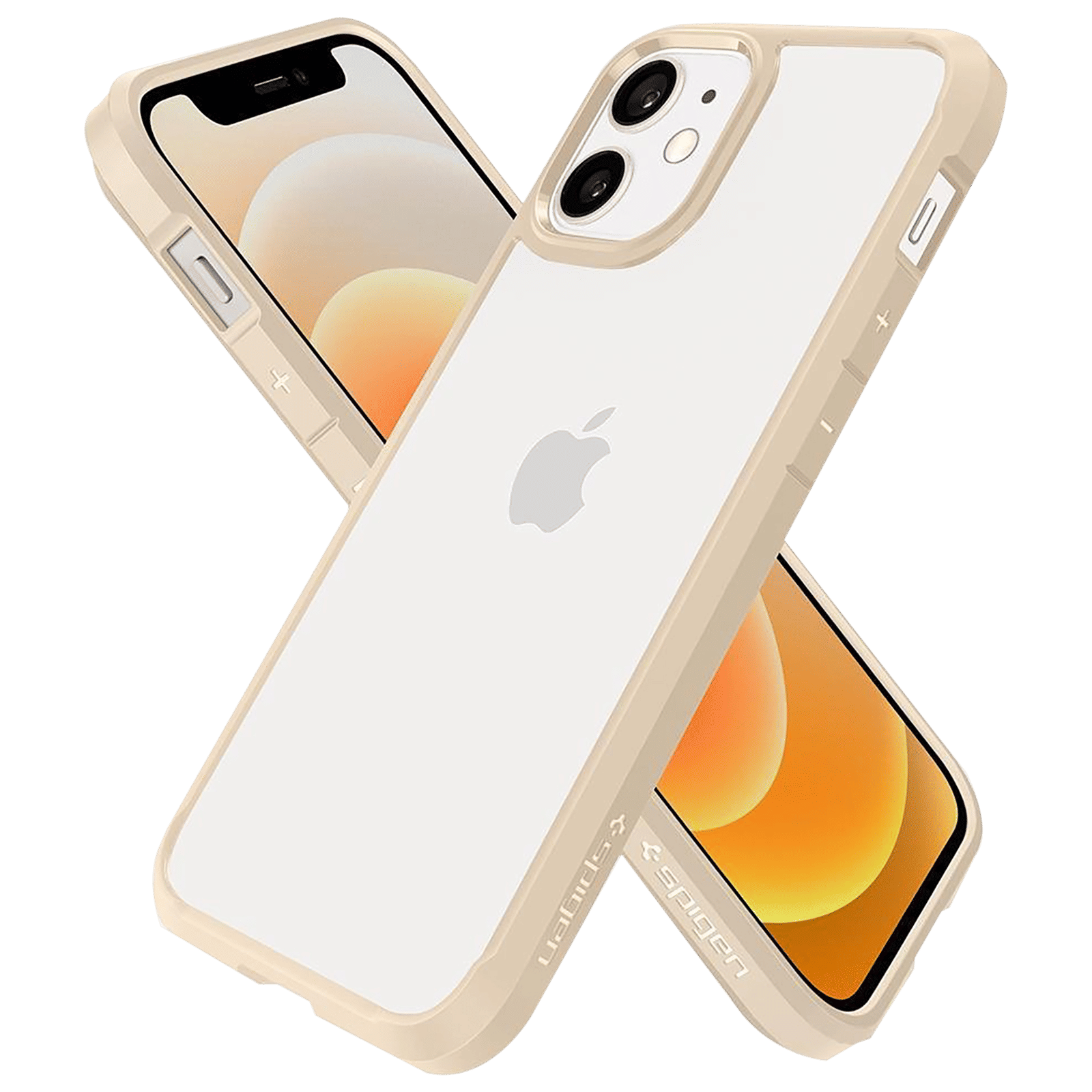 spigen Ultra Hybrid TPU Back Cover for Apple iPhone 12 Mini (Wireless Charging Compatible?, Sand Beige)_7