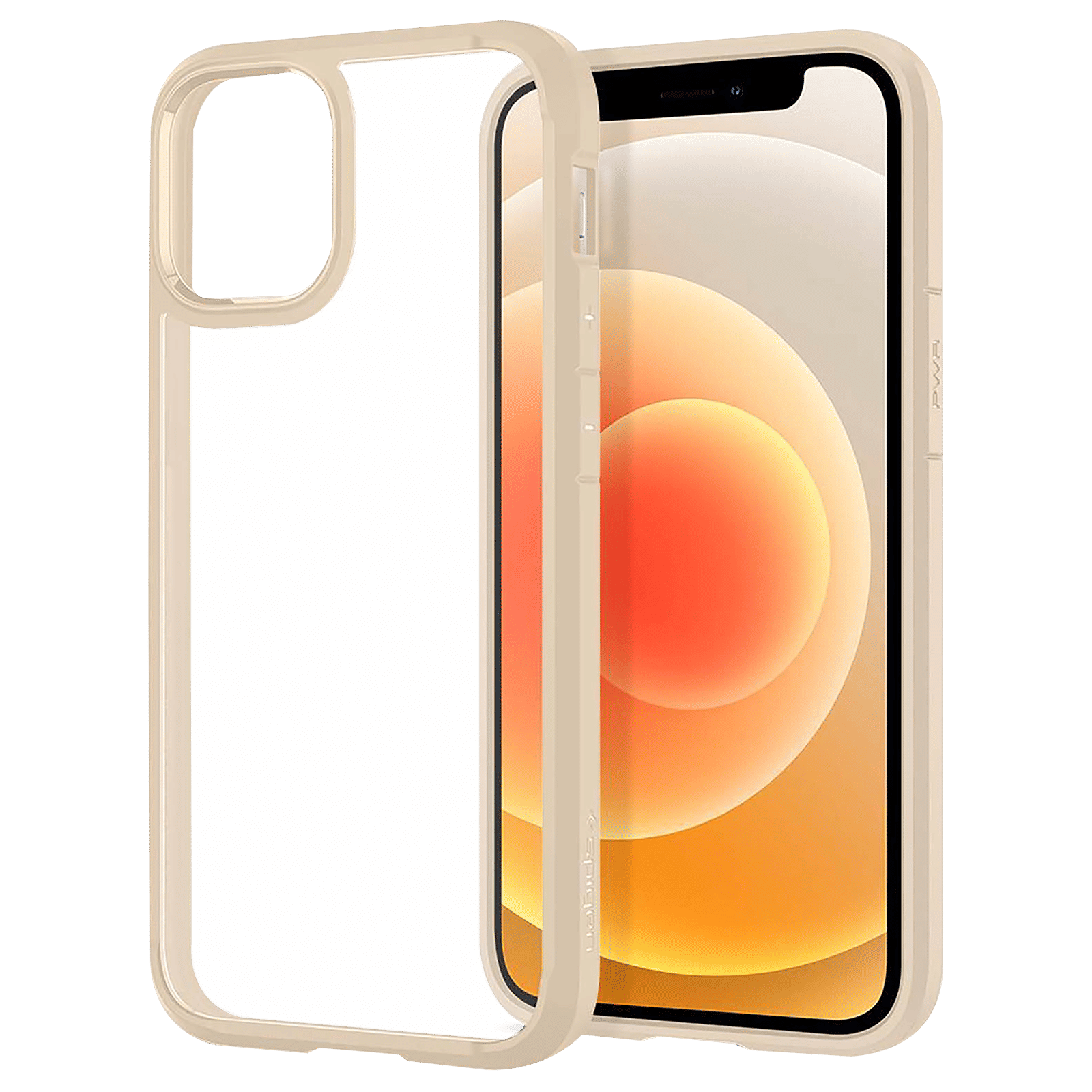 spigen Ultra Hybrid TPU Back Cover for Apple iPhone 12 Mini (Wireless Charging Compatible?, Sand Beige)_8