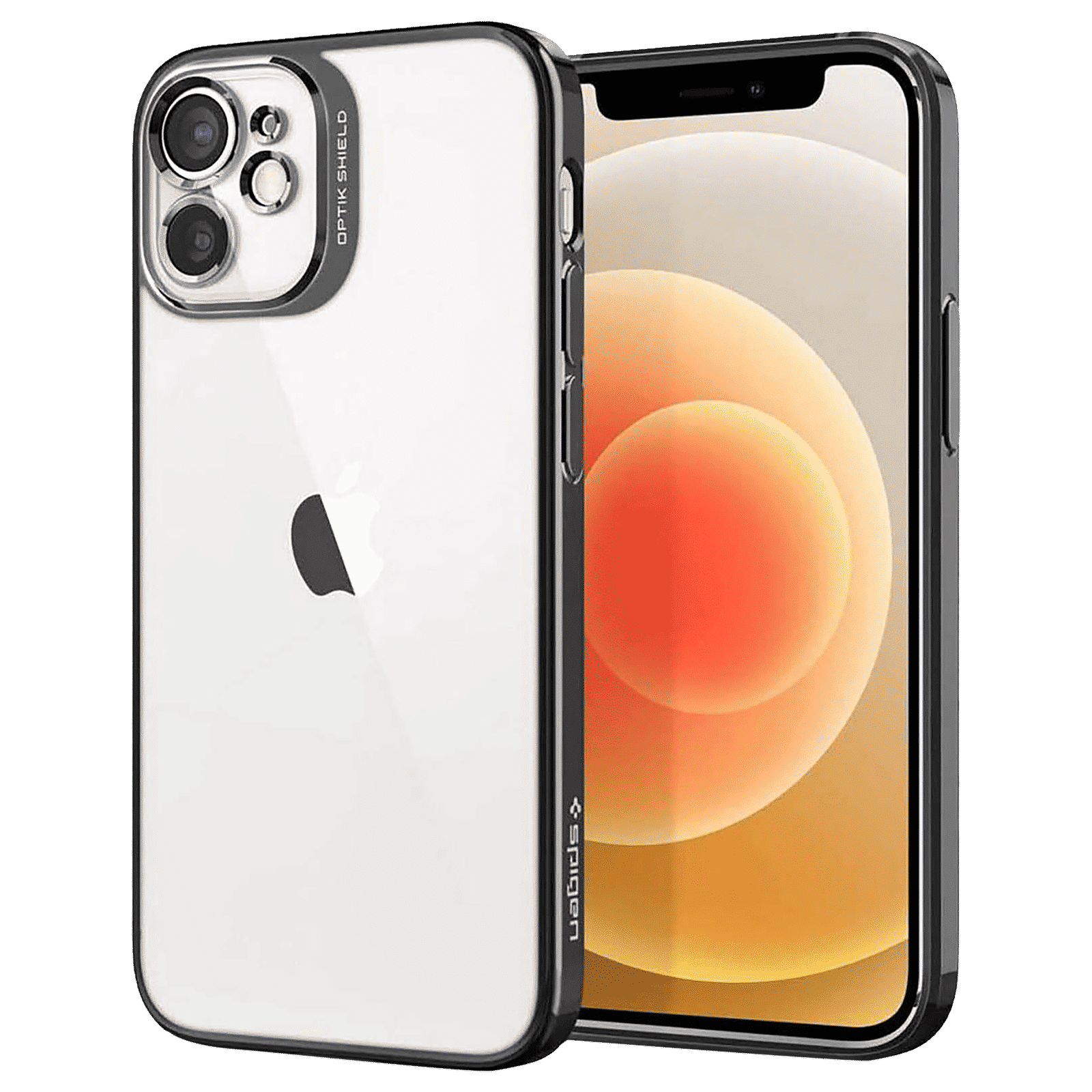 spigen TPU & Silicone Back Cover for Apple iPhone 12 Mini (Wireless Charging Compatible, Chrome Gray)_1