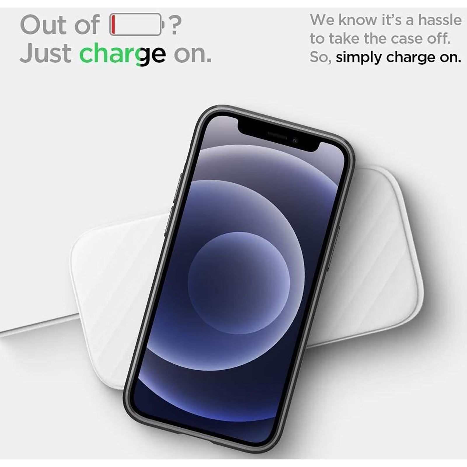 spigen TPU & Silicone Back Cover for Apple iPhone 12 Mini (Wireless Charging Compatible, Chrome Gray)_4