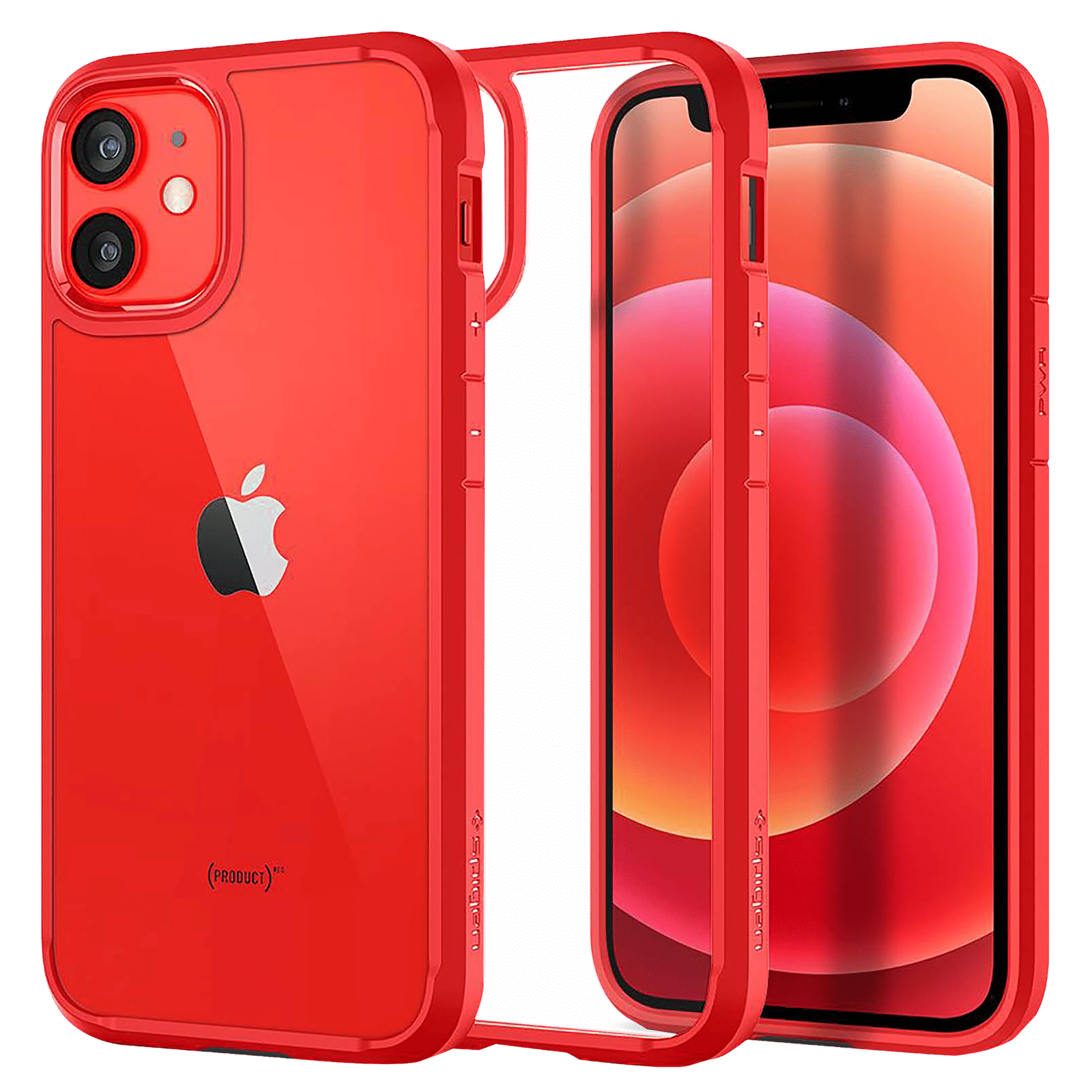 spigen Ultra Hybrid TPU & Polycarbonate Back Cover for Apple iPhone 12 Mini (Raised Bezels, Red)_1