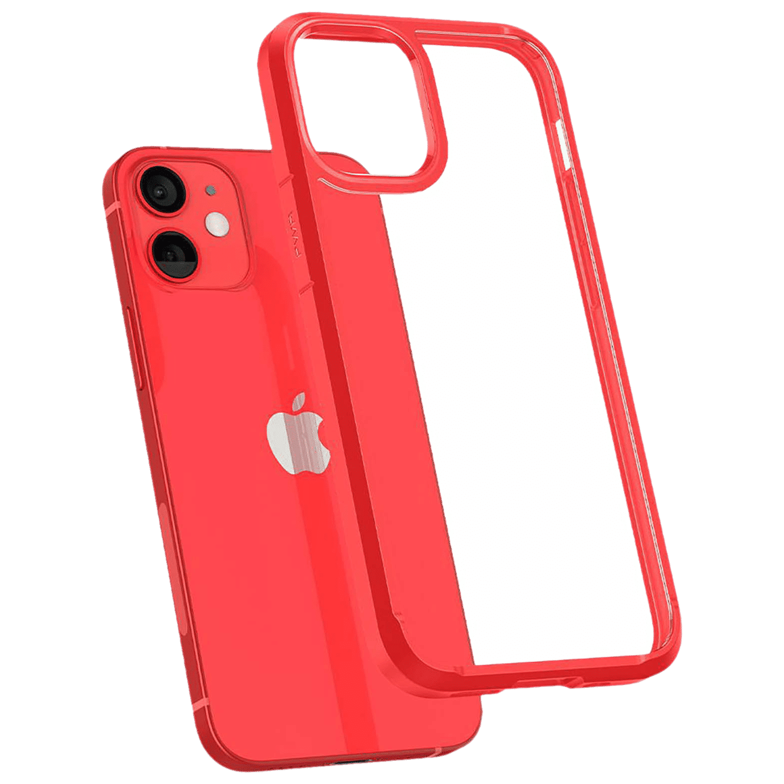 spigen Ultra Hybrid TPU & Polycarbonate Back Cover for Apple iPhone 12 Mini (Raised Bezels, Red)_9