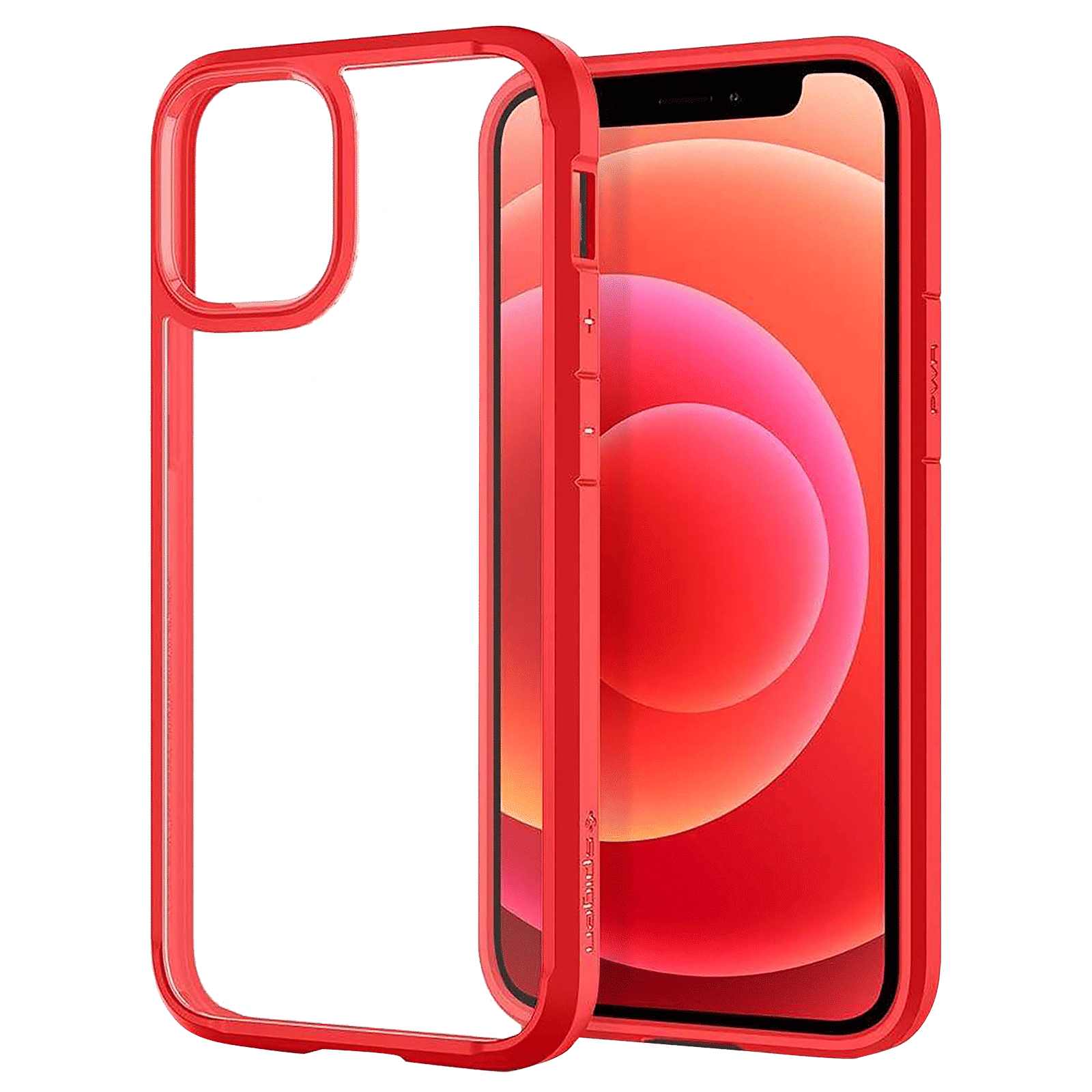 spigen Ultra Hybrid TPU & Polycarbonate Back Cover for Apple iPhone 12 Mini (Raised Bezels, Red)_10