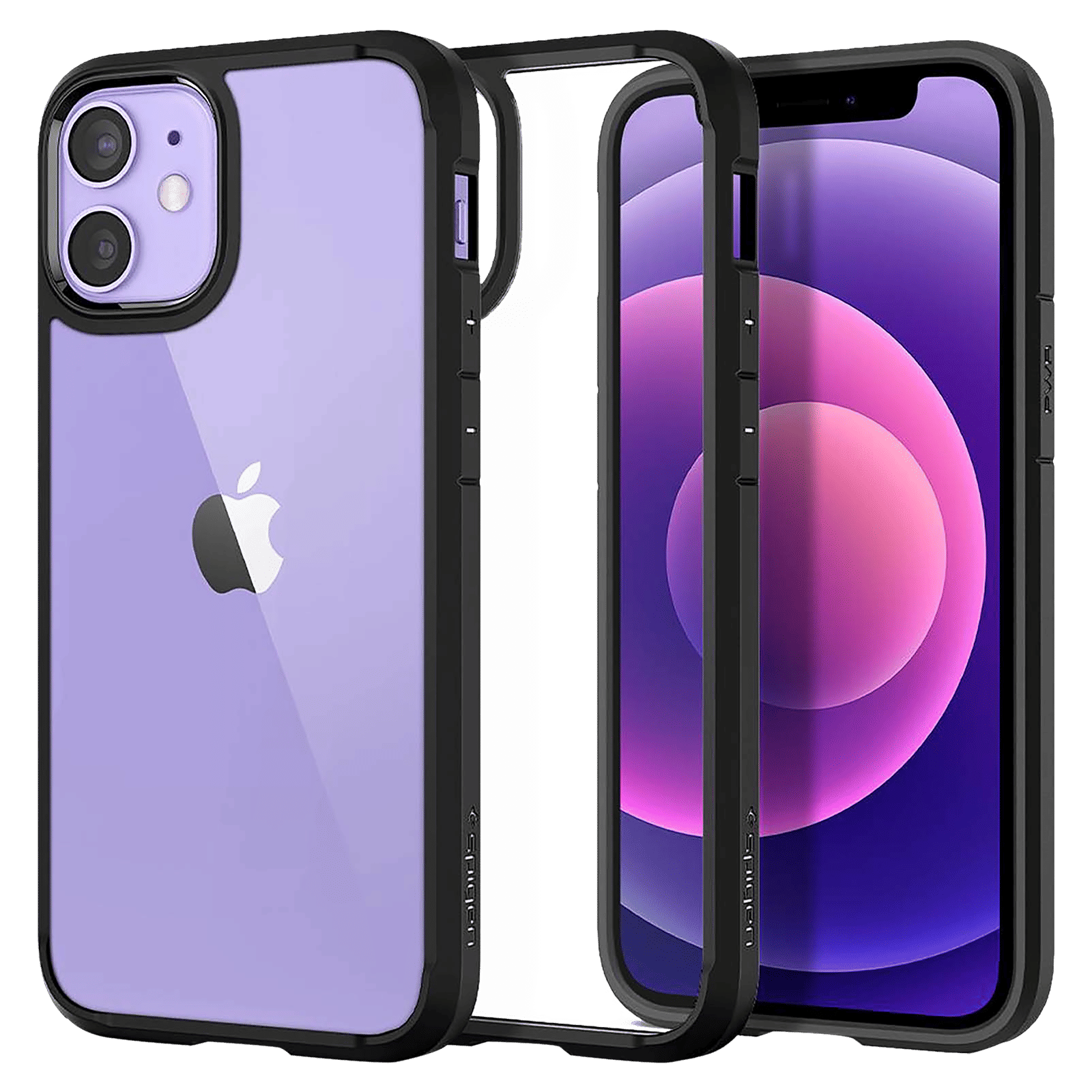 spigen Ultra Hybrid TPU & Polycarbonate Back Cover for Apple iPhone 12 Mini (Air Cushion Technology, Matte Black)_1