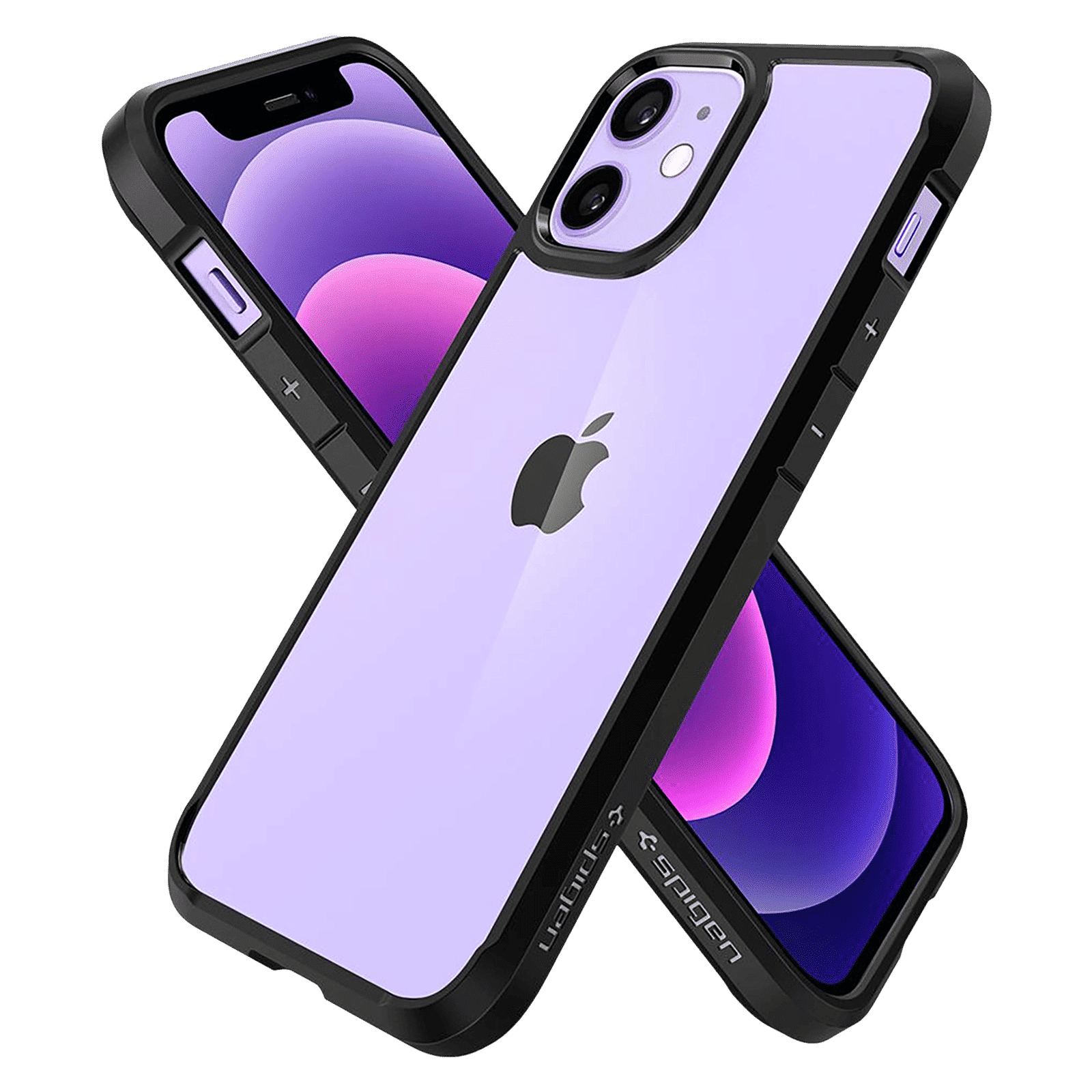 spigen Ultra Hybrid TPU & Polycarbonate Back Cover for Apple iPhone 12 Mini (Air Cushion Technology, Matte Black)_8