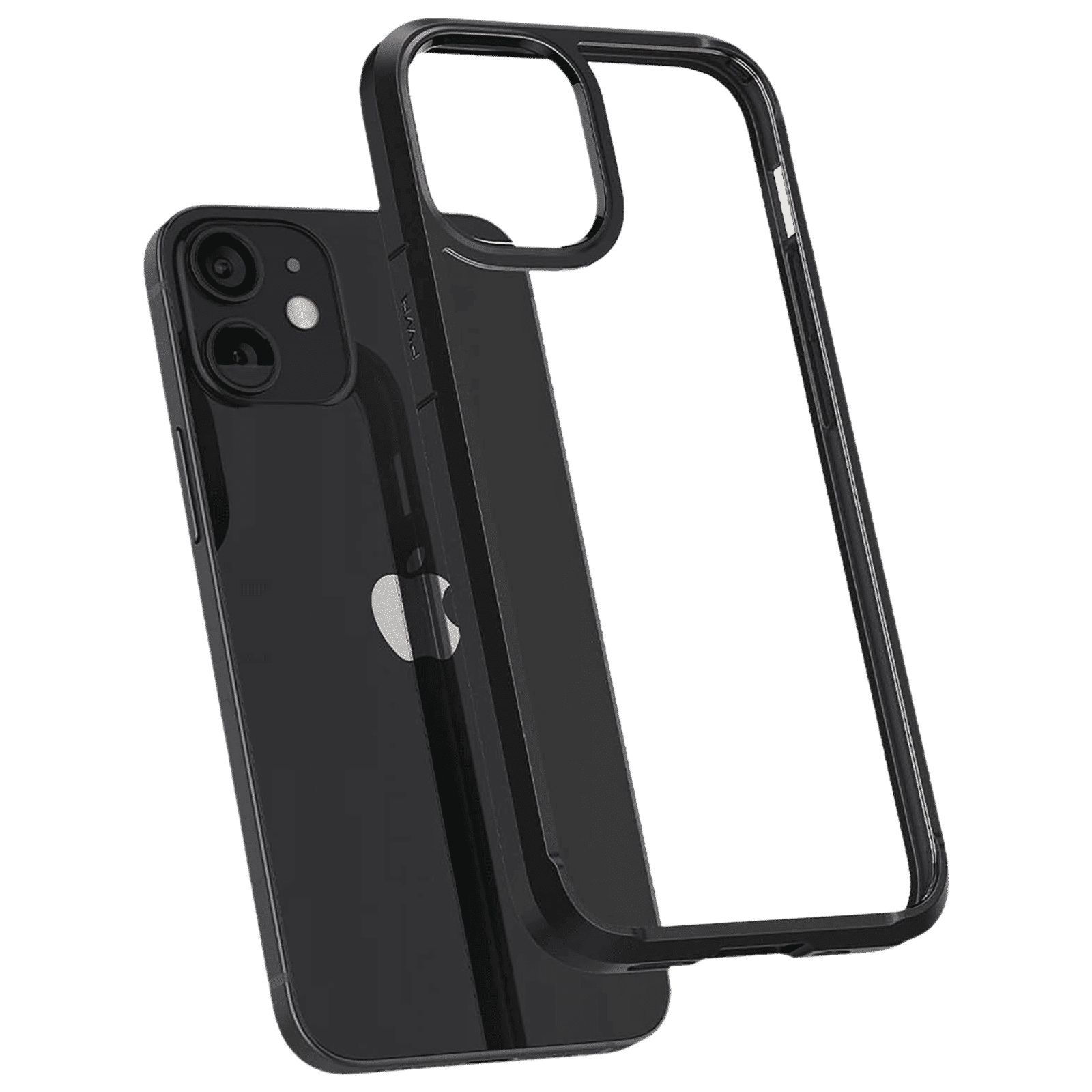 spigen Ultra Hybrid TPU & Polycarbonate Back Cover for Apple iPhone 12 Mini (Air Cushion Technology, Matte Black)_9