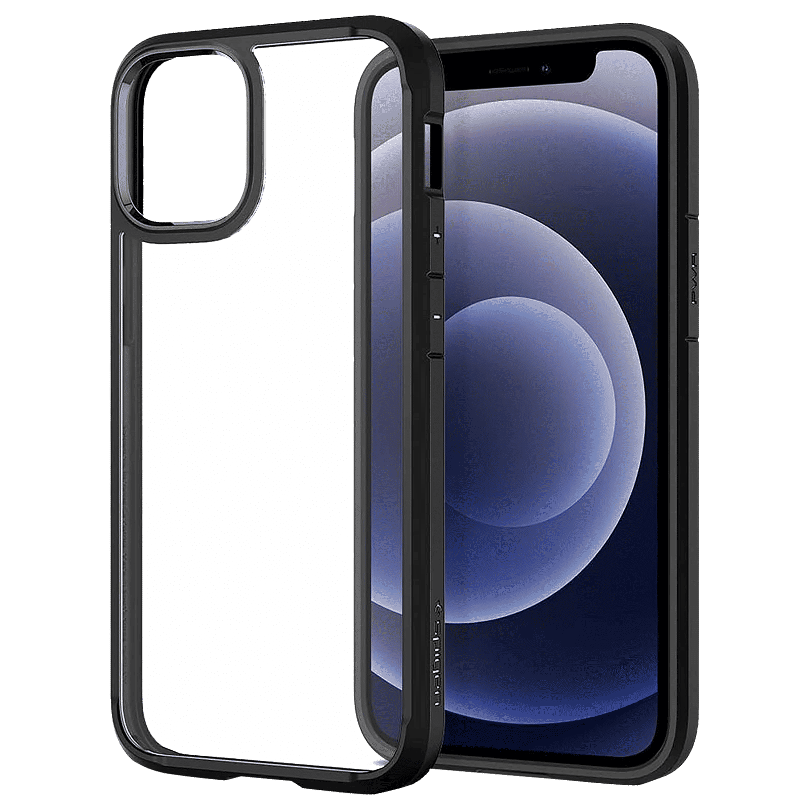 spigen Ultra Hybrid TPU & Polycarbonate Back Cover for Apple iPhone 12 Mini (Air Cushion Technology, Matte Black)_10