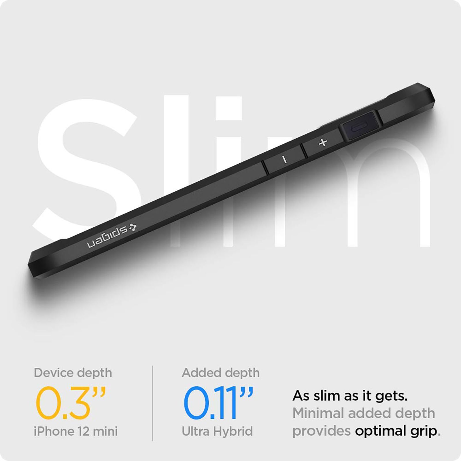 spigen Ultra Hybrid TPU & Polycarbonate Back Cover for Apple iPhone 12 Mini (Air Cushion Technology, Matte Black)_12