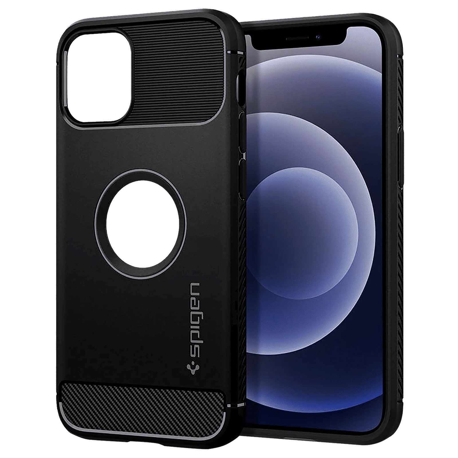 spigen Rugged Armor TPU Back Cover for Apple iPhone 12 Mini (Wireless Charging Compatible, Matte Black) spigen Rugged Armor TPU Back Cover for Apple iPhone 12 Mini (Wireless Charging Compatible, Matte Black)_11