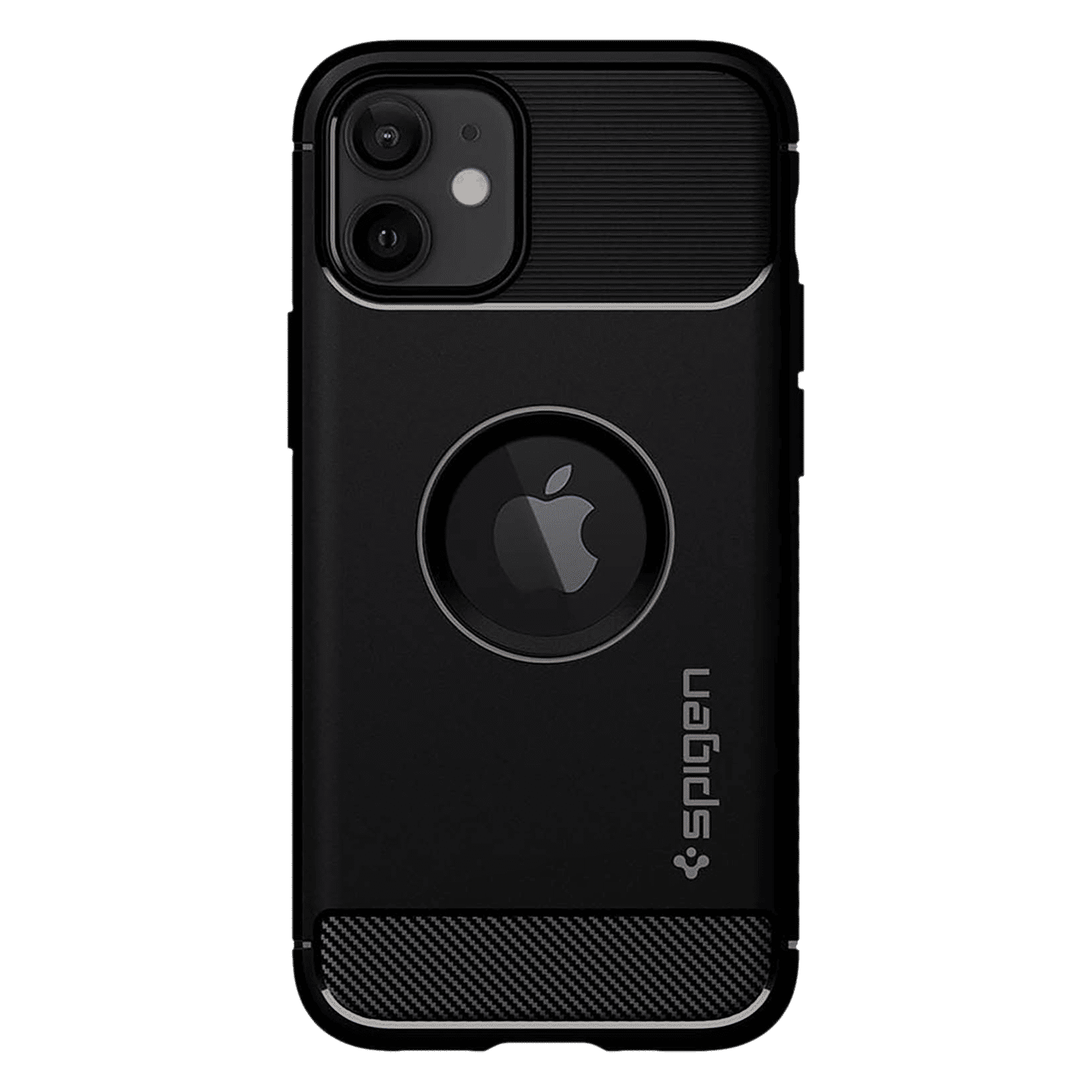 spigen Rugged Armor TPU Back Cover for Apple iPhone 12 Mini (Wireless Charging Compatible, Matte Black) spigen Rugged Armor TPU Back Cover for Apple iPhone 12 Mini (Wireless Charging Compatible, Matte Black)_4