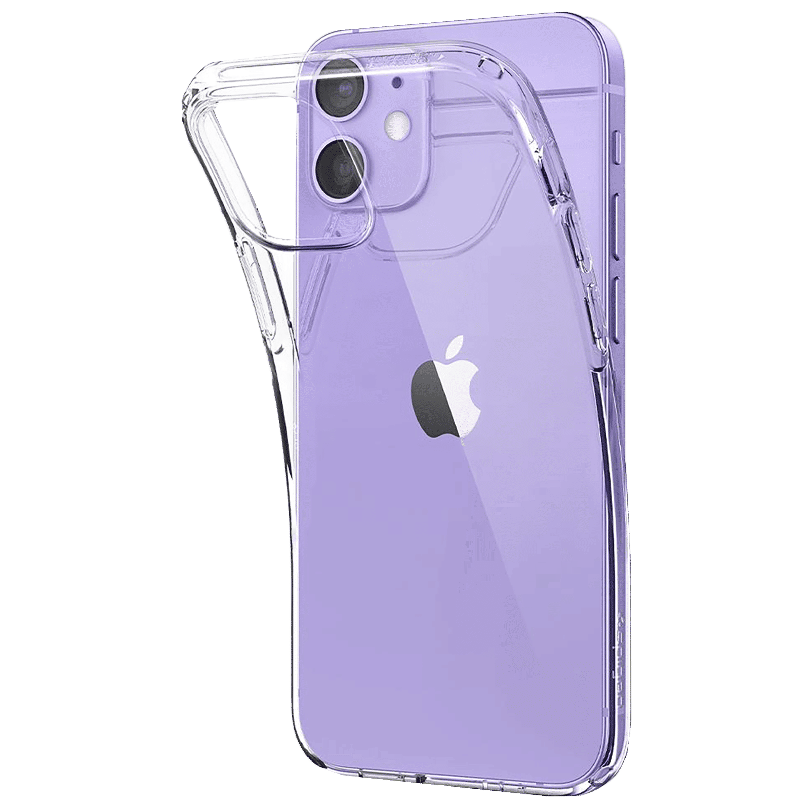 spigen Liquid Crystal Soft TPU & Polycarbonate Back Cover for Apple iPhone 12 Mini (Wireless Charging Compatible, Crystal Clear)_8