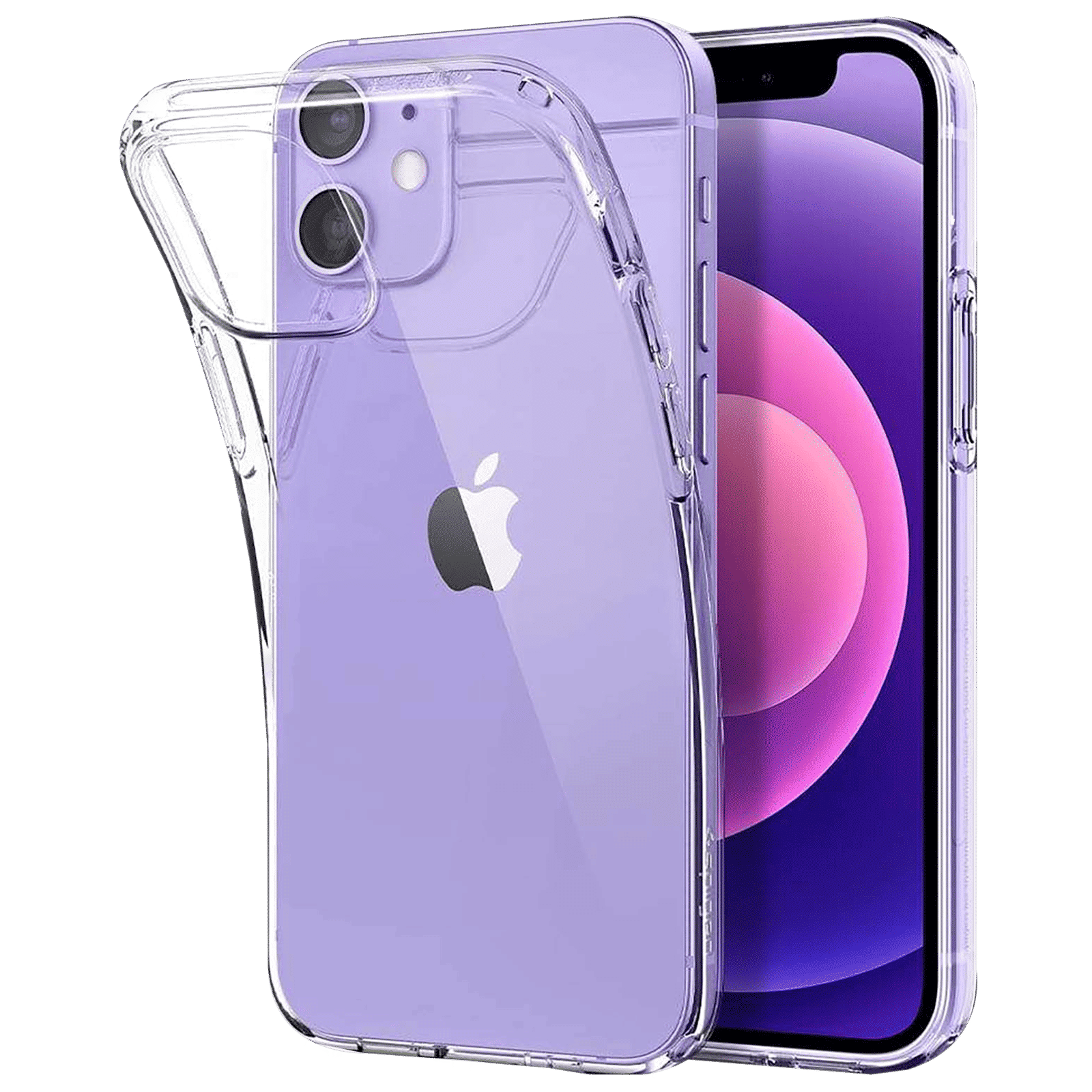 spigen Liquid Crystal Soft TPU & Polycarbonate Back Cover for Apple iPhone 12 Mini (Wireless Charging Compatible, Crystal Clear)_10