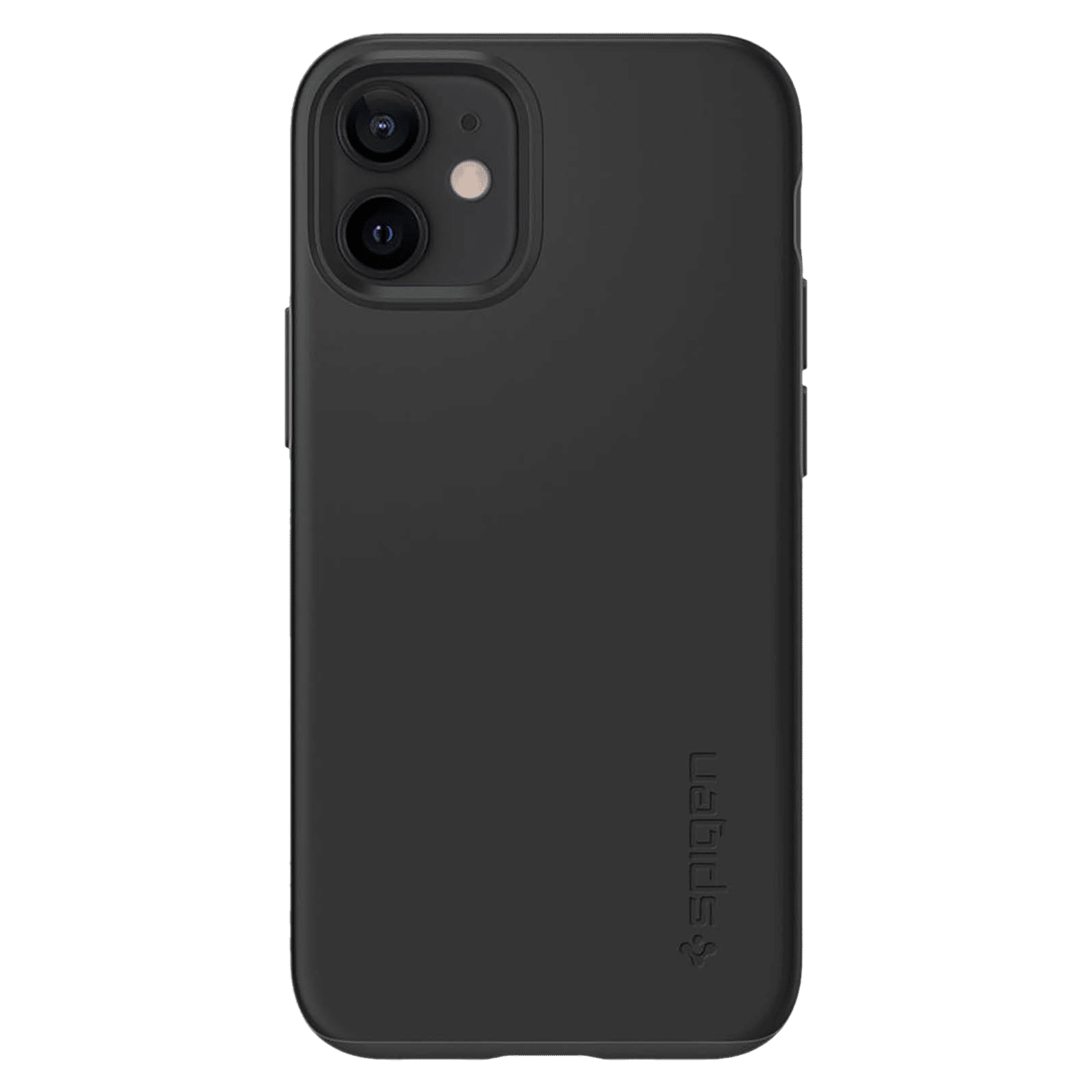 spigen Thin Fit TPU & Polycarbonate Back Cover for Apple iPhone 12 Mini (Wireless Charging Compatible, Black)_4