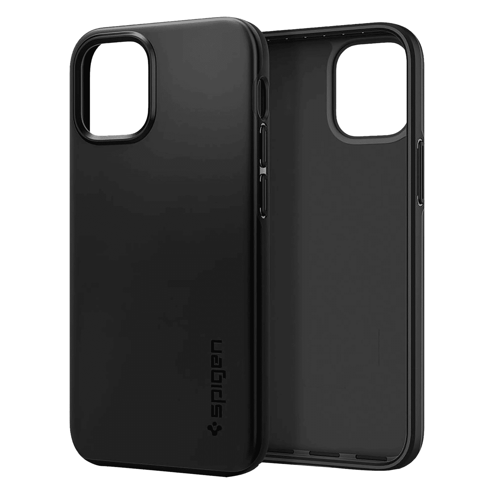spigen Thin Fit TPU & Polycarbonate Back Cover for Apple iPhone 12 Mini (Wireless Charging Compatible, Black)_5