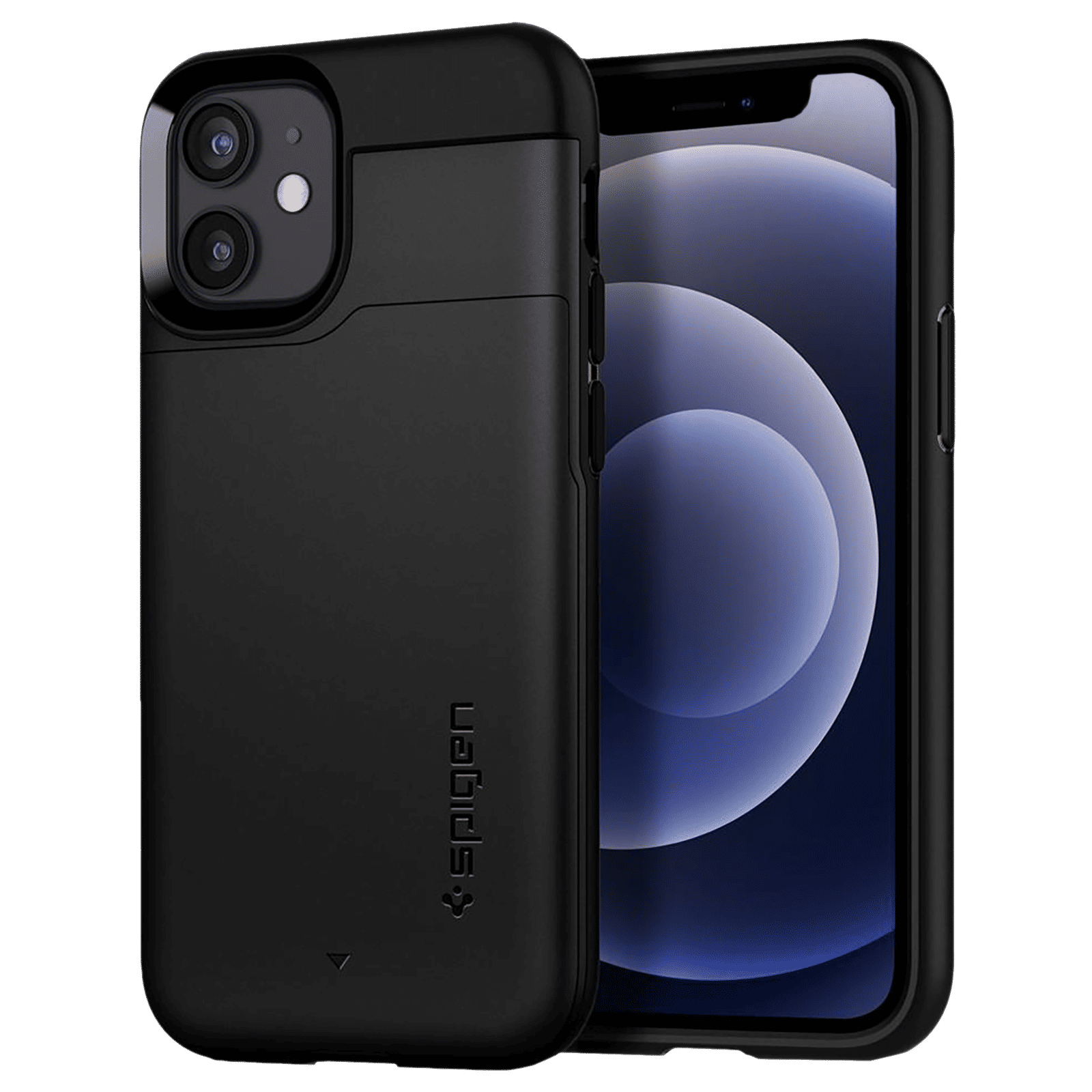 spigen Slim Armor CS Polycarbonate & TPU Back Cover for Apple iPhone 12 mini (Air Cushion Technology, Black)_1