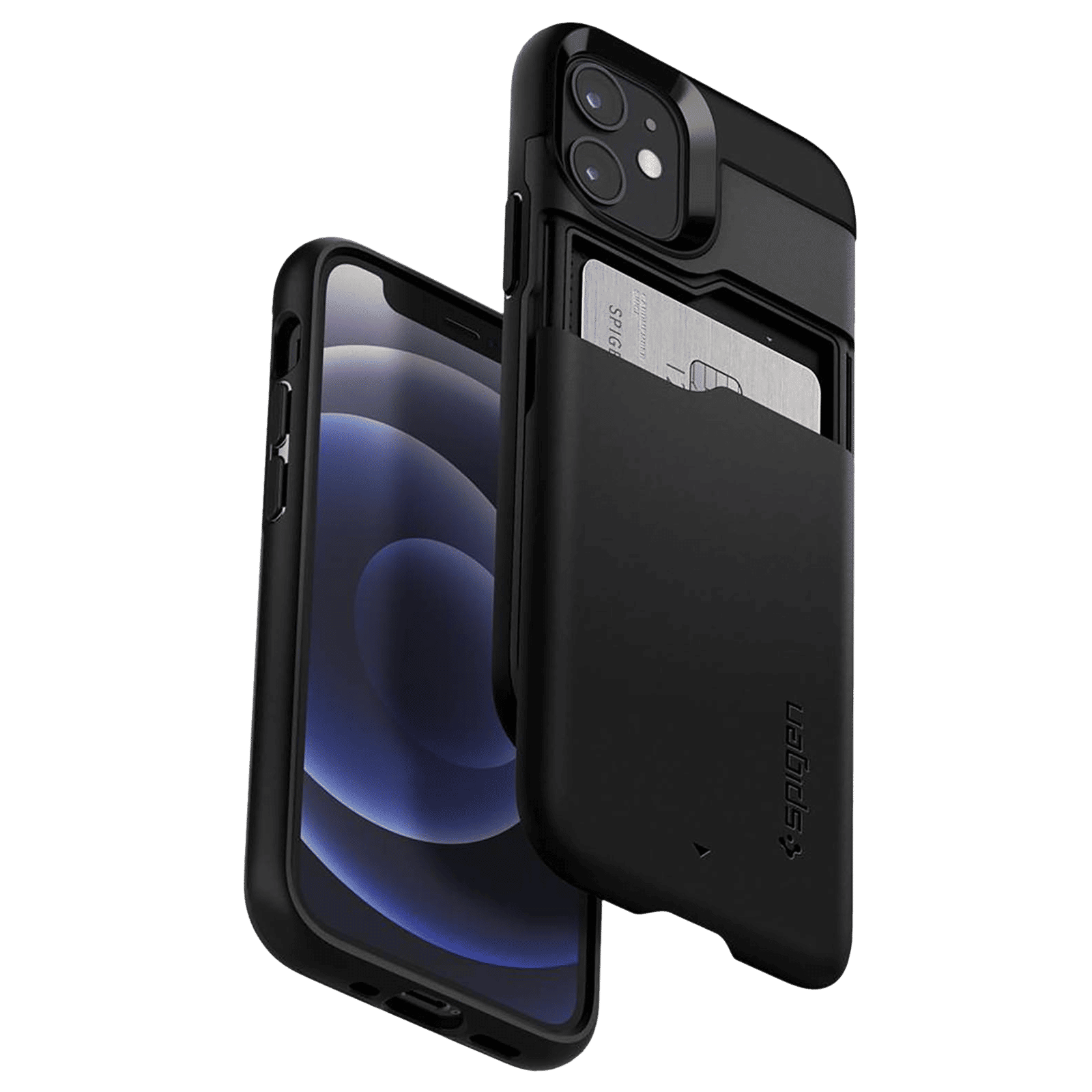 spigen Slim Armor CS Polycarbonate & TPU Back Cover for Apple iPhone 12 mini (Air Cushion Technology, Black)_11