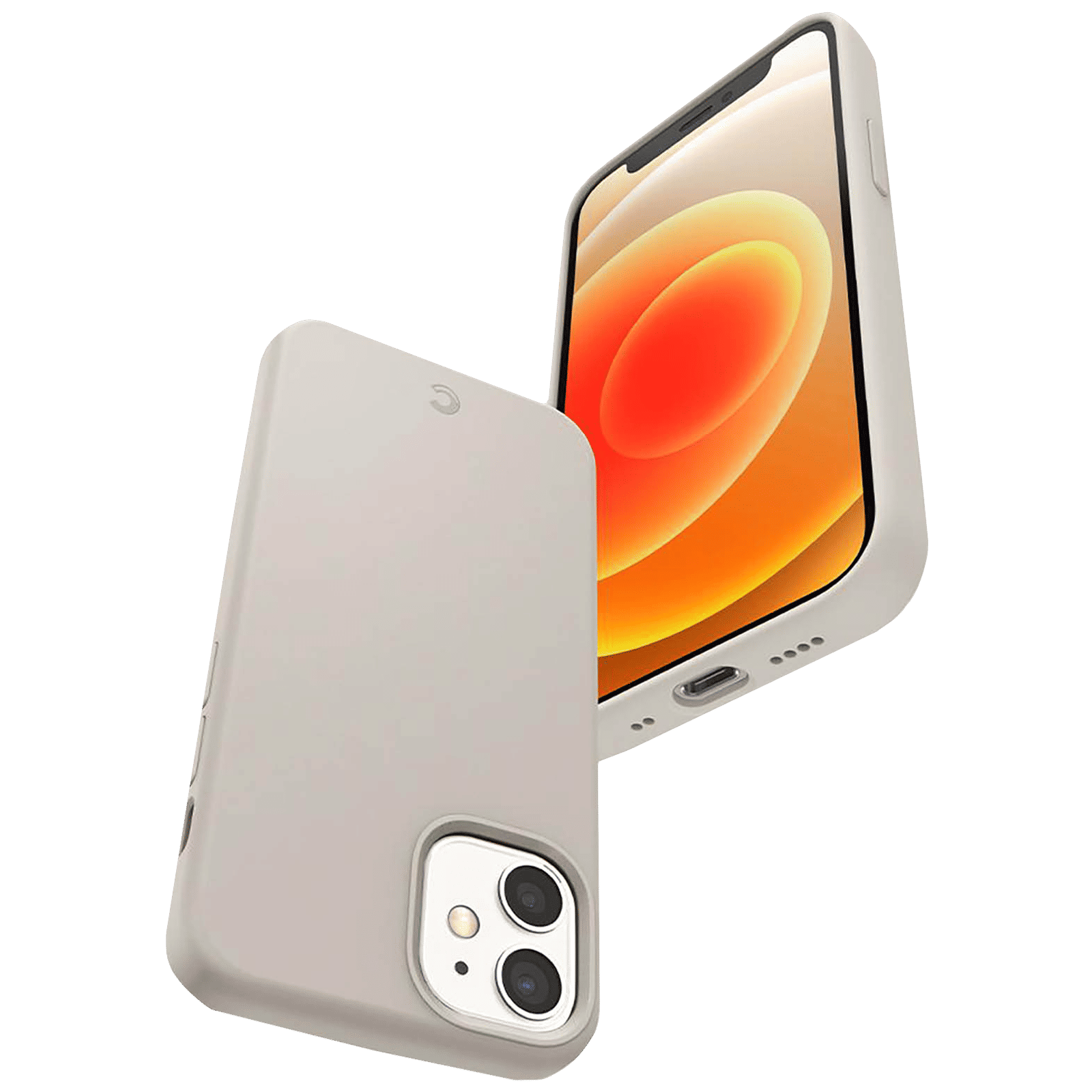 spigen Silicone Back Case For iPhone 12 Mini (Ergonomic Design, ACS01787, Beige)_8