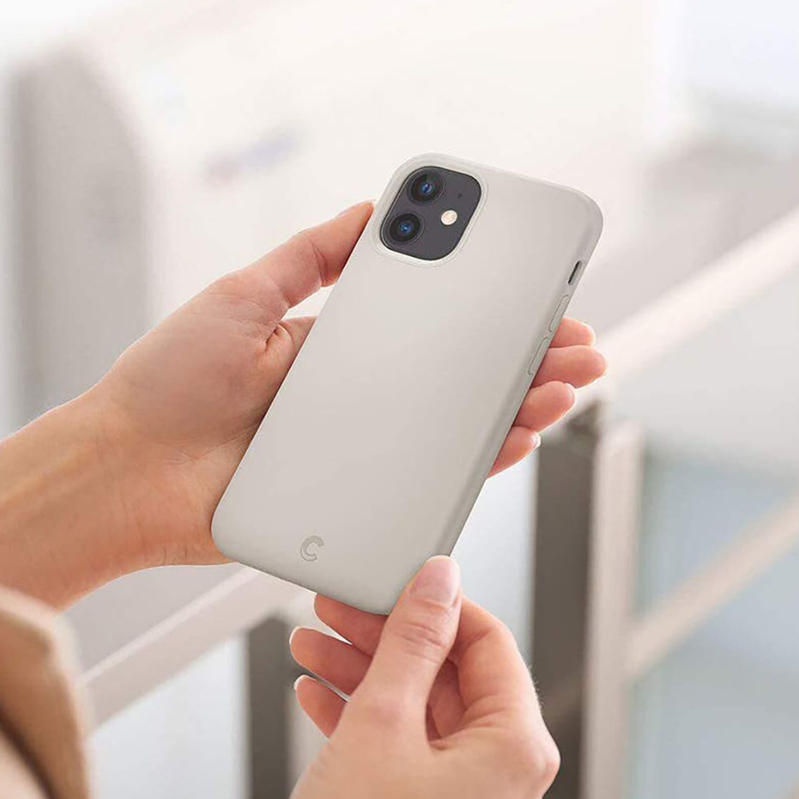 spigen Silicone Back Case For iPhone 12 Mini (Ergonomic Design, ACS01787, Beige)_10