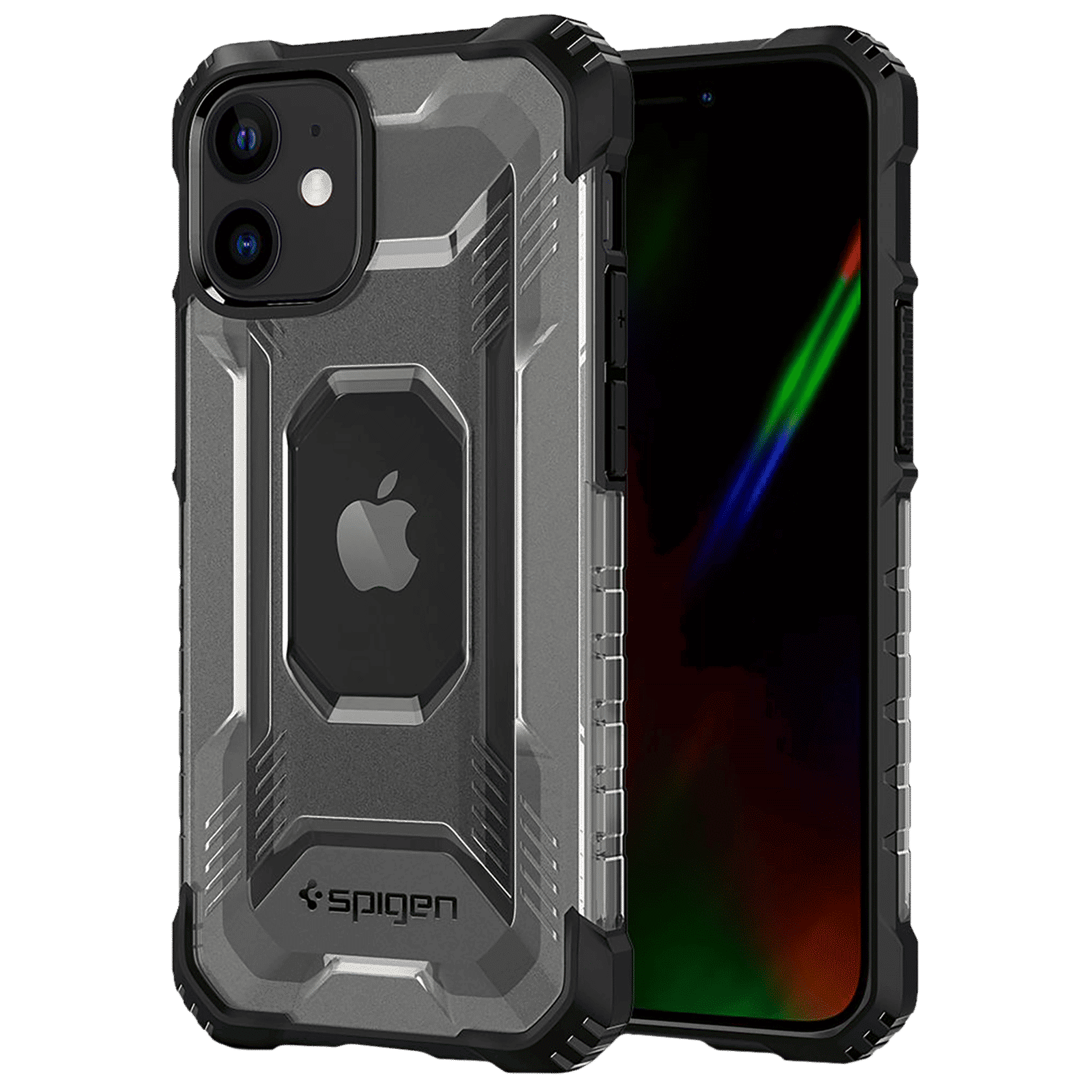 spigen Nitro Force TPU & Polycarbonate Back Cover for Apple iPhone 12 Mini (Air Cushion Technology, Clear)_1
