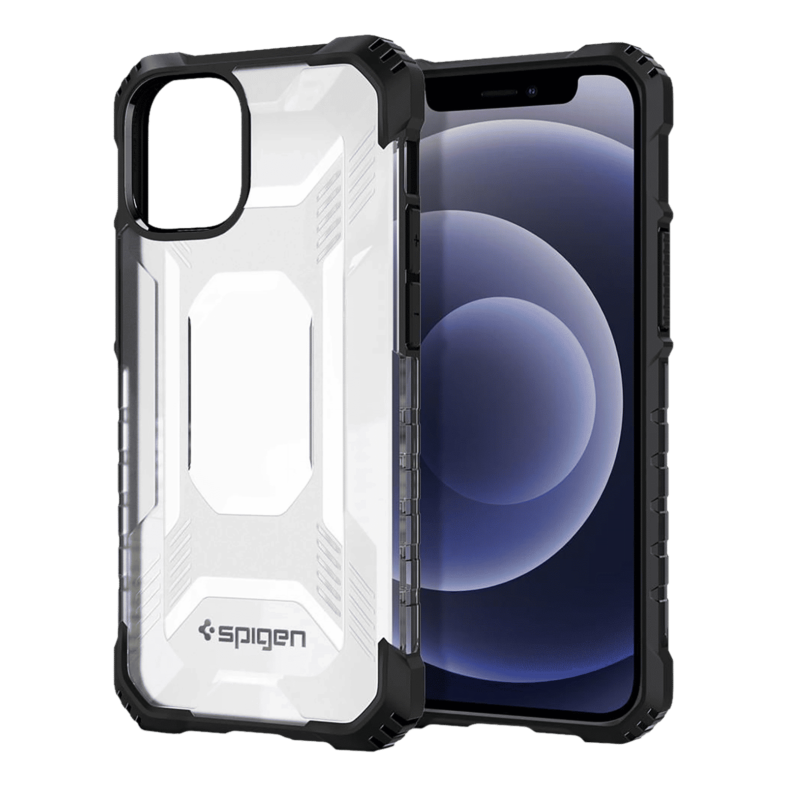 spigen Nitro Force TPU & Polycarbonate Back Cover for Apple iPhone 12 Mini (Air Cushion Technology, Clear)_3