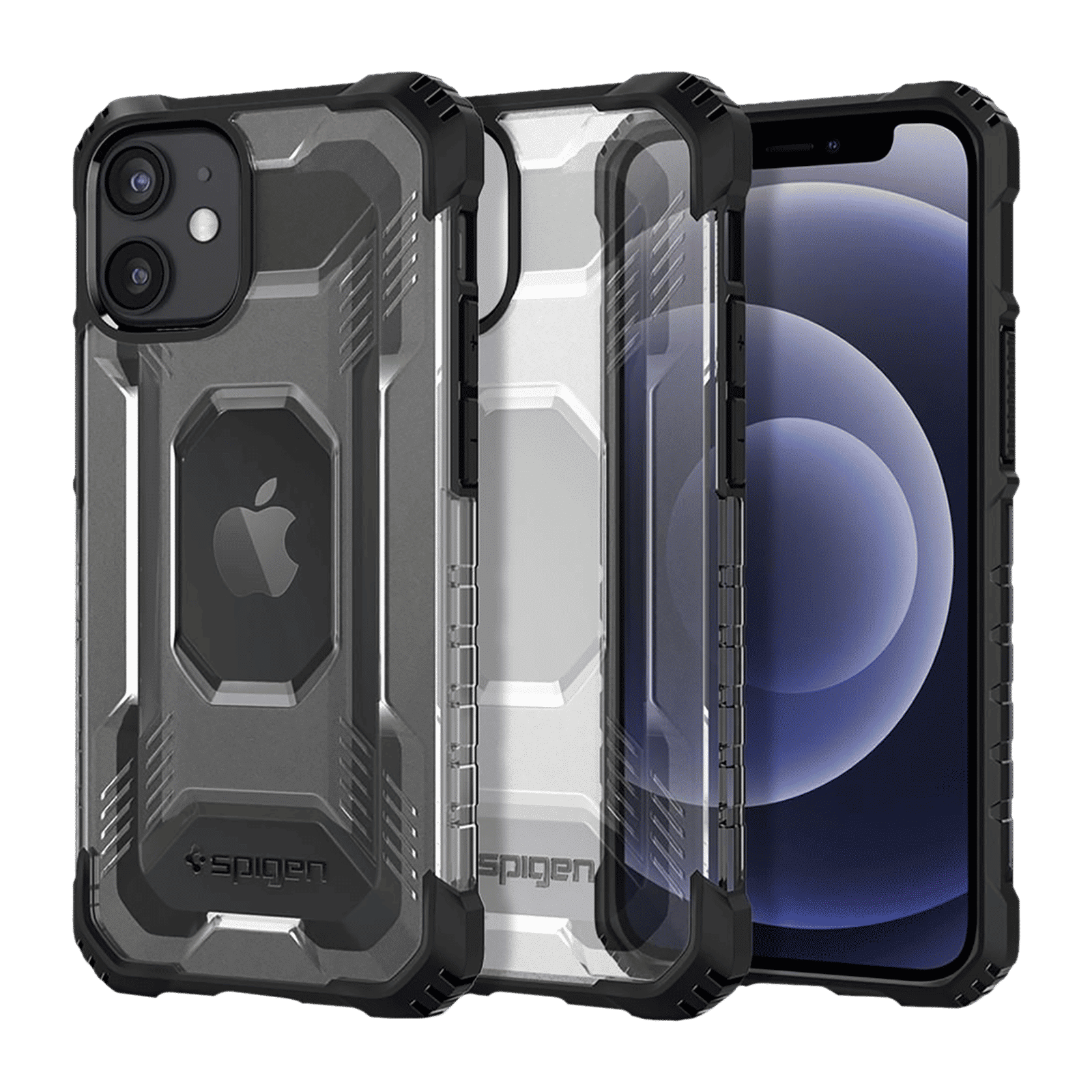 spigen Nitro Force TPU & Polycarbonate Back Cover for Apple iPhone 12 Mini (Air Cushion Technology, Clear)_4