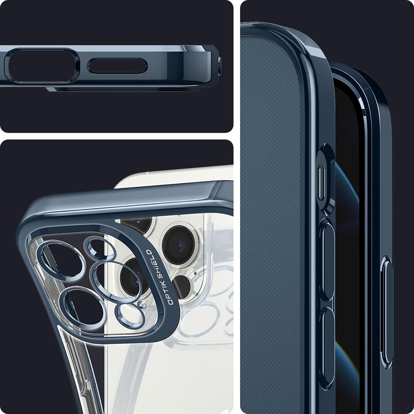 spigen TPU Back Cover for Apple iPhone 12 Pro (Air Cushion Technology, Chrome Pacific)_7