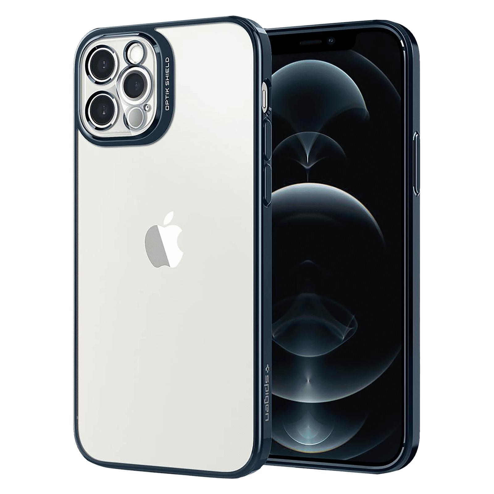 spigen TPU Back Cover for Apple iPhone 12 Pro (Air Cushion Technology, Chrome Pacific)_3