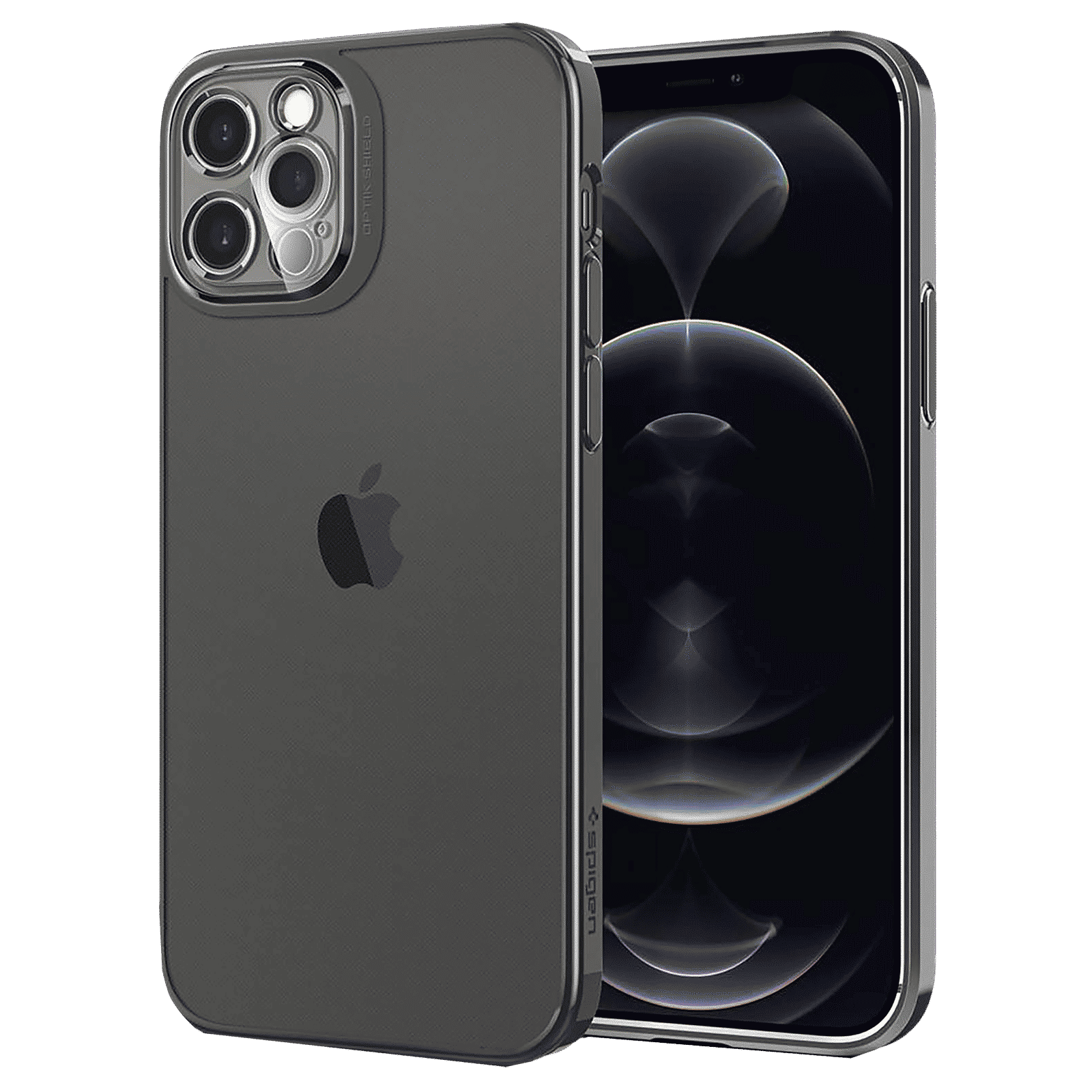 spigen Optik Crystal TPU Back Cover for Apple iPhone 12 Pro (Wireless Charging Compatible, Chrome Grey) spigen Optik Crystal TPU Back Cover for Apple iPhone 12 Pro (Wireless Charging Compatible, Chrome Grey)_1