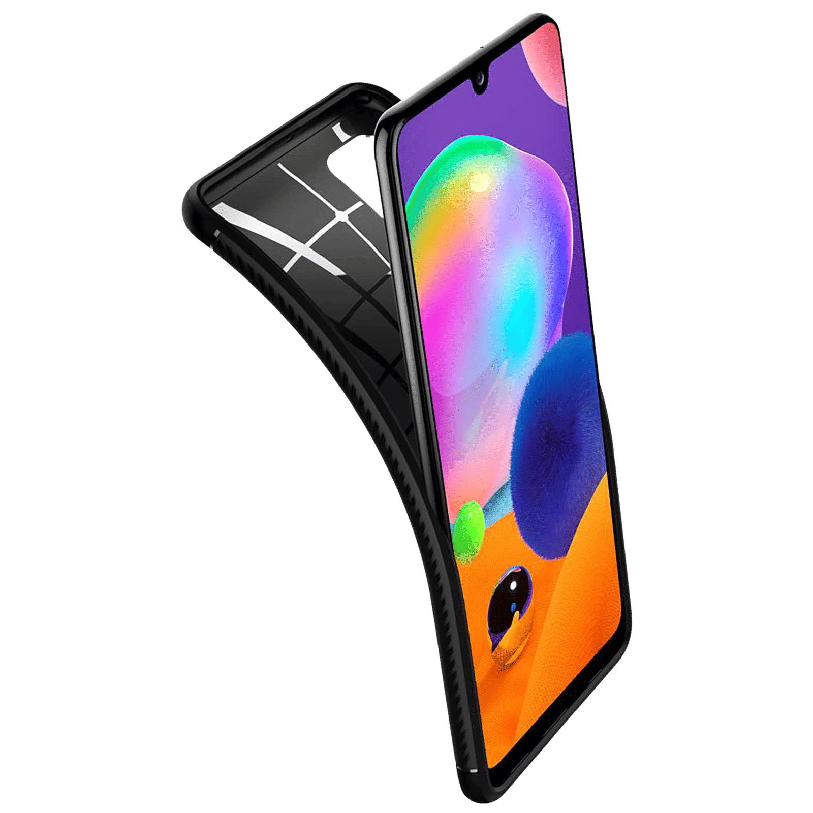 spigen Rugged Armor Soft TPU Back Cover for SAMSUNG Galaxy A31 (Air Cushion Technology, Matte Black)_8