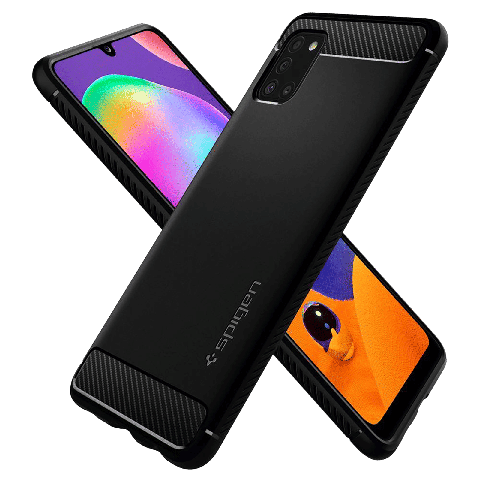 spigen Rugged Armor Soft TPU Back Cover for SAMSUNG Galaxy A31 (Air Cushion Technology, Matte Black)_9